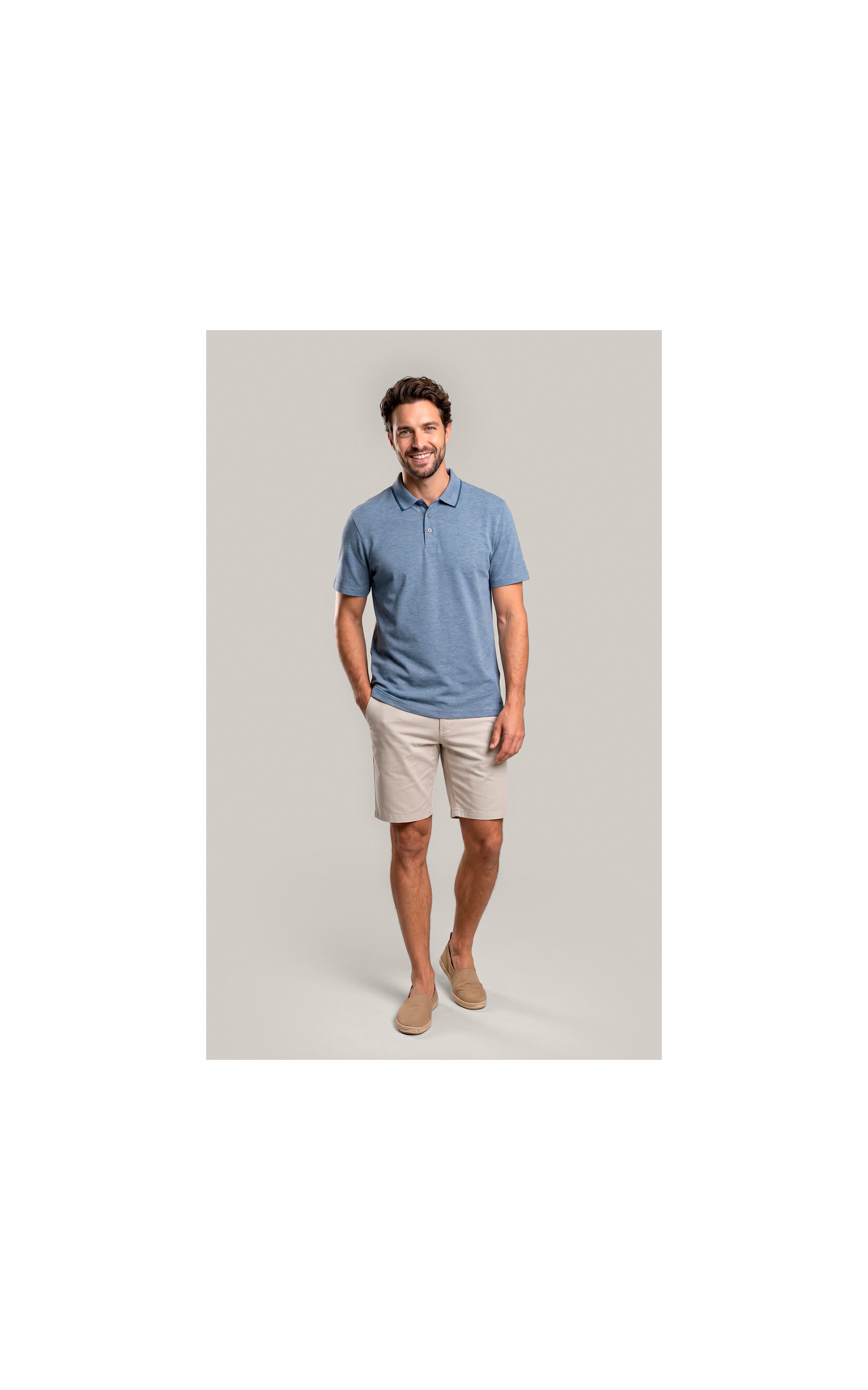 Polo Piquet Interlike Mc Azul Jeans