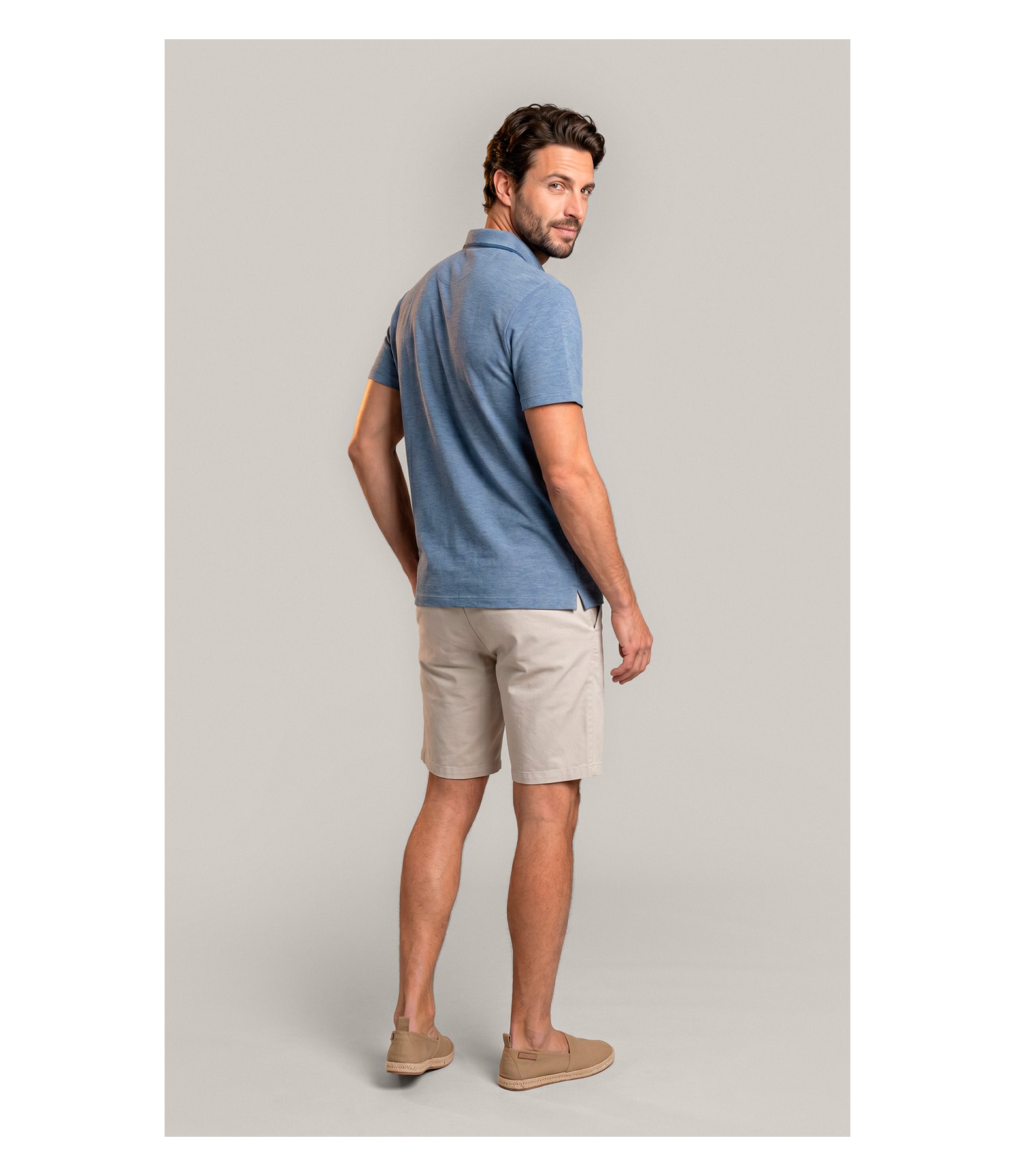 Polo Piquet Interlike Mc Azul Jeans
