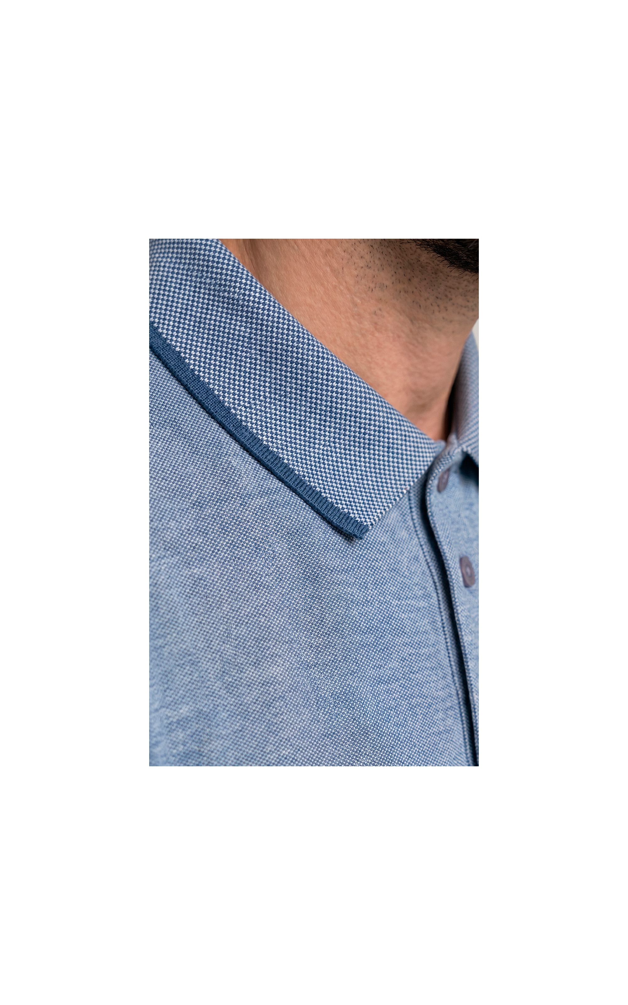 Polo Piquet Interlike Mc Azul Jeans