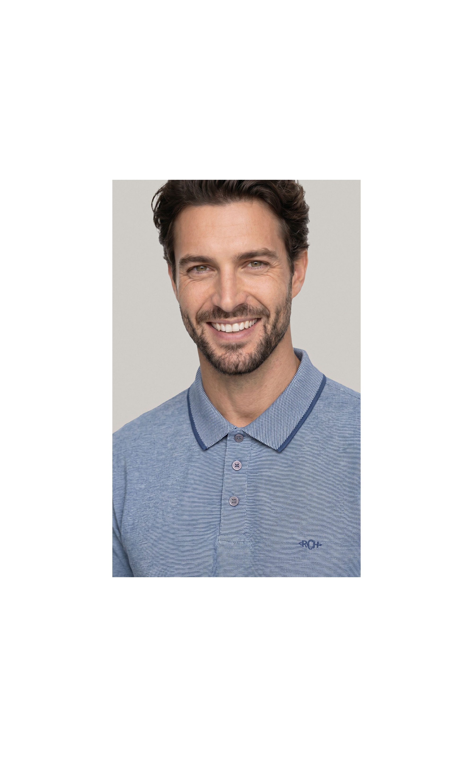 Polo Piquet Interlike Mc Azul Jeans