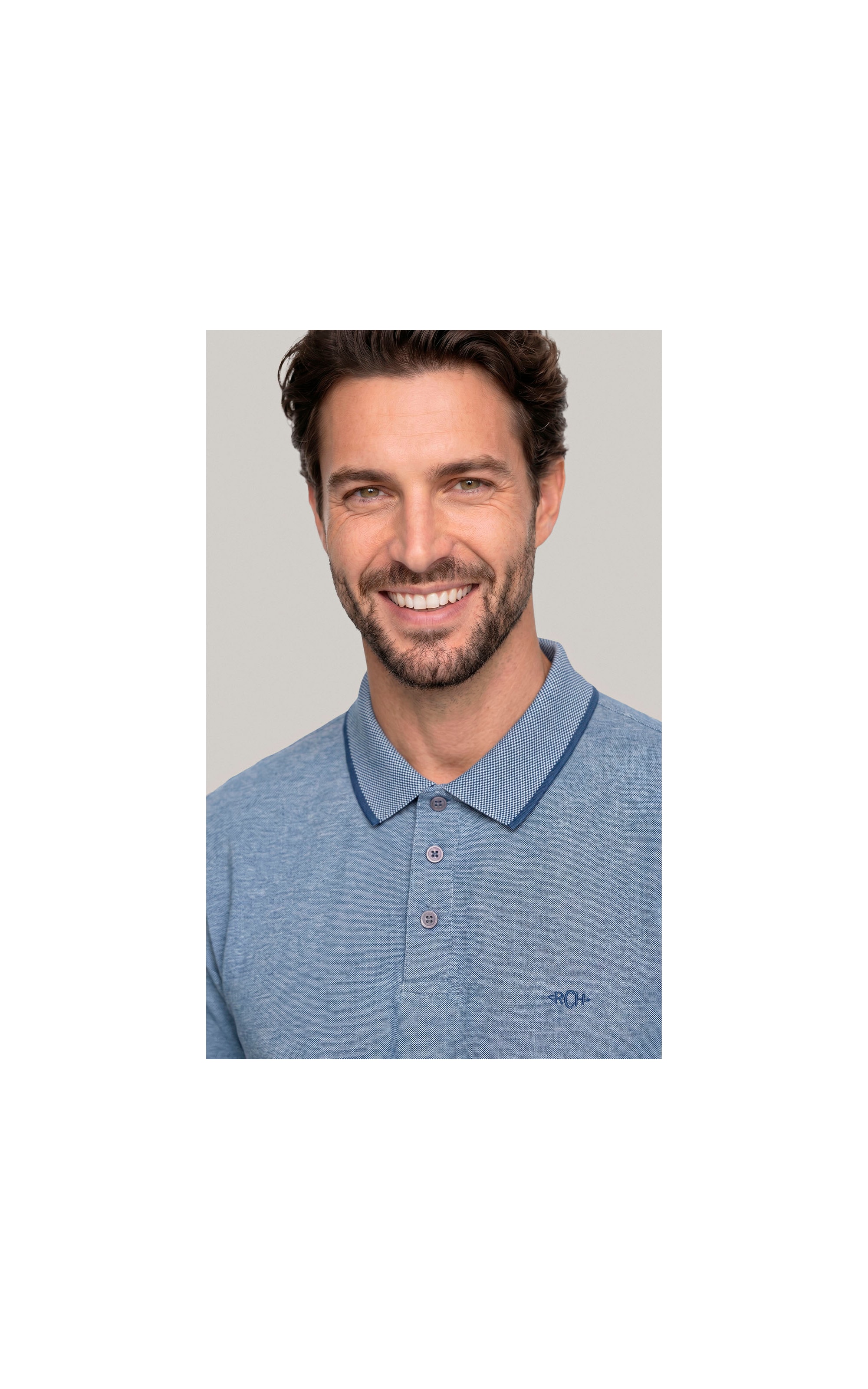 Polo Piquet Interlike Mc Azul Jeans