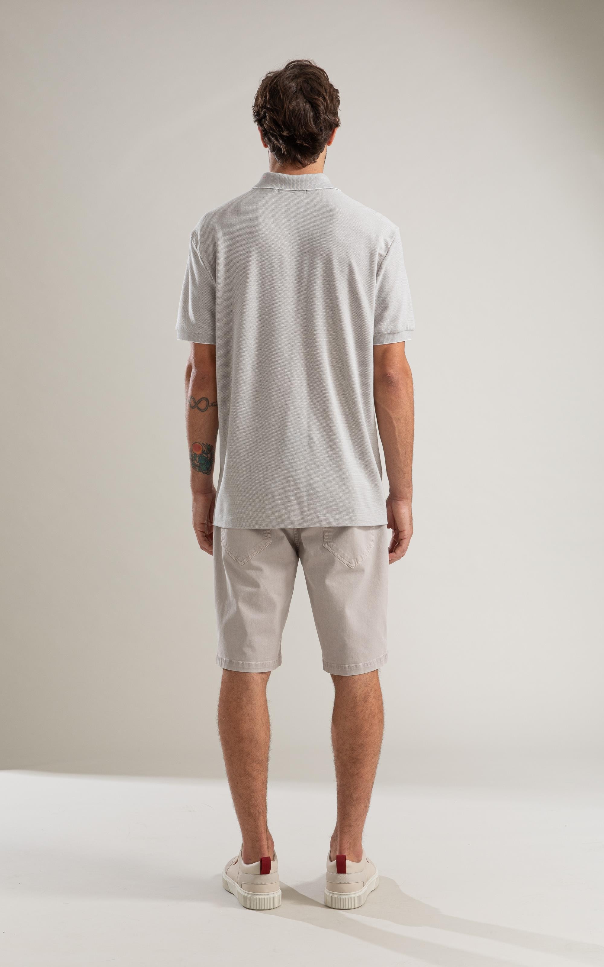 Polo Piquet Juno Mc Basic Fit Prata