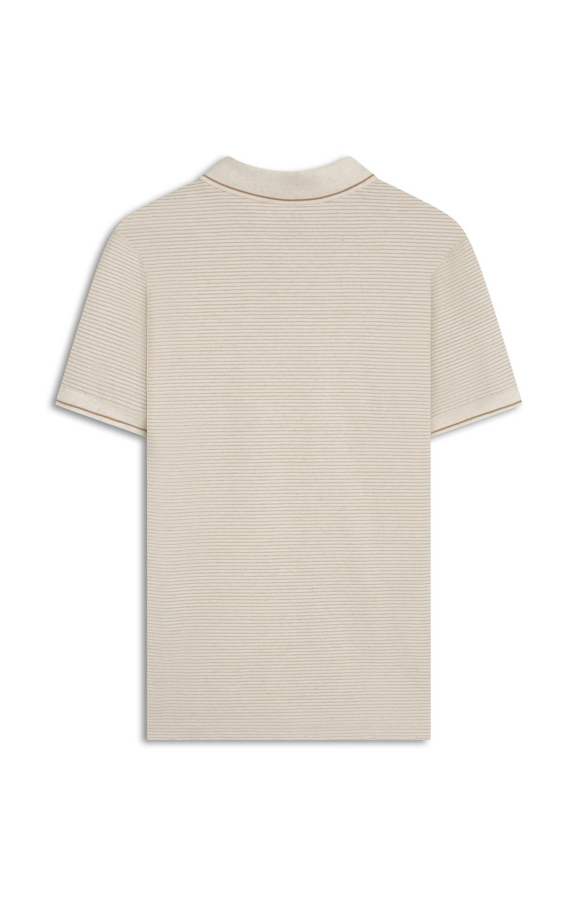 Polo Piquet Linen Listrado Bf Caqui