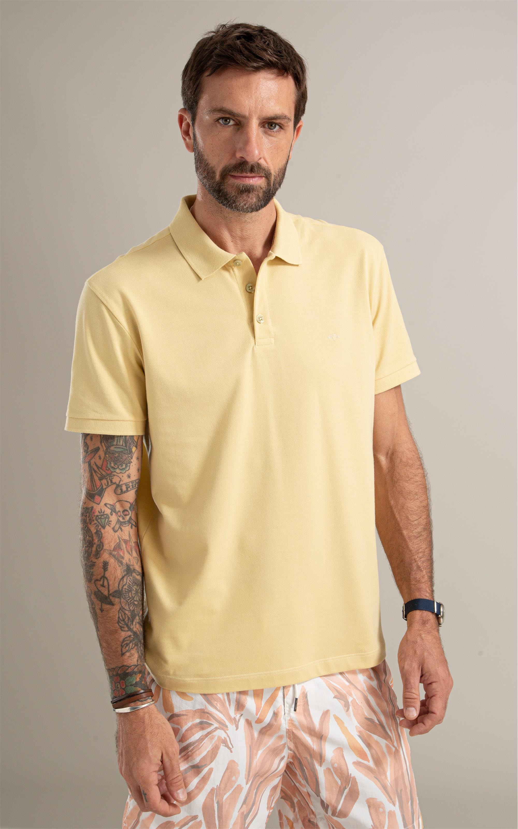 Polo Piquet Lisa Amarelo