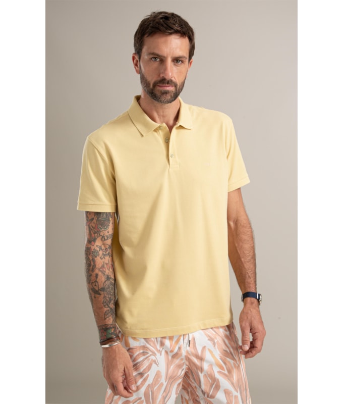 Polo Piquet Lisa Amarelo