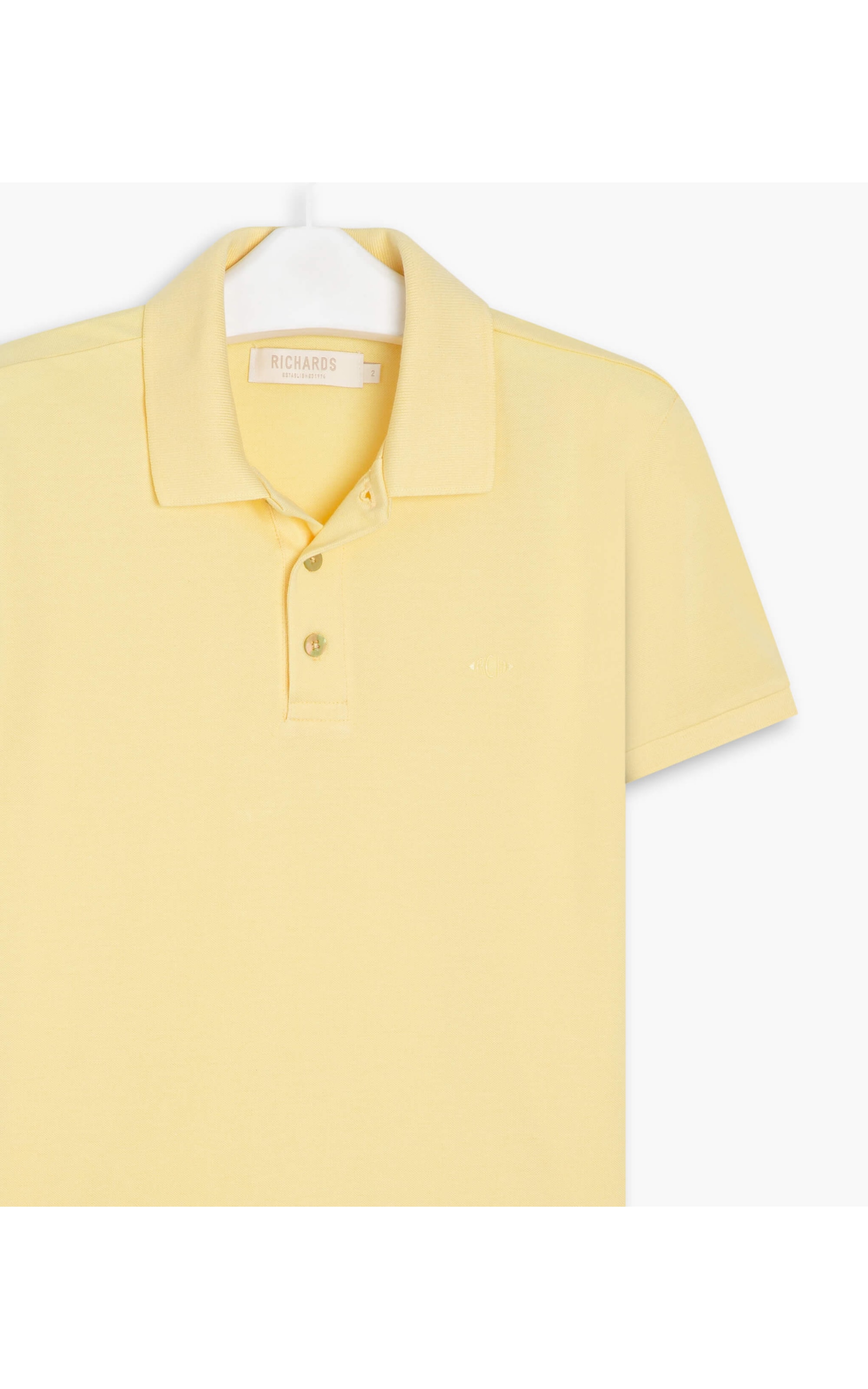 Polo Piquet Lisa Amarelo Claro