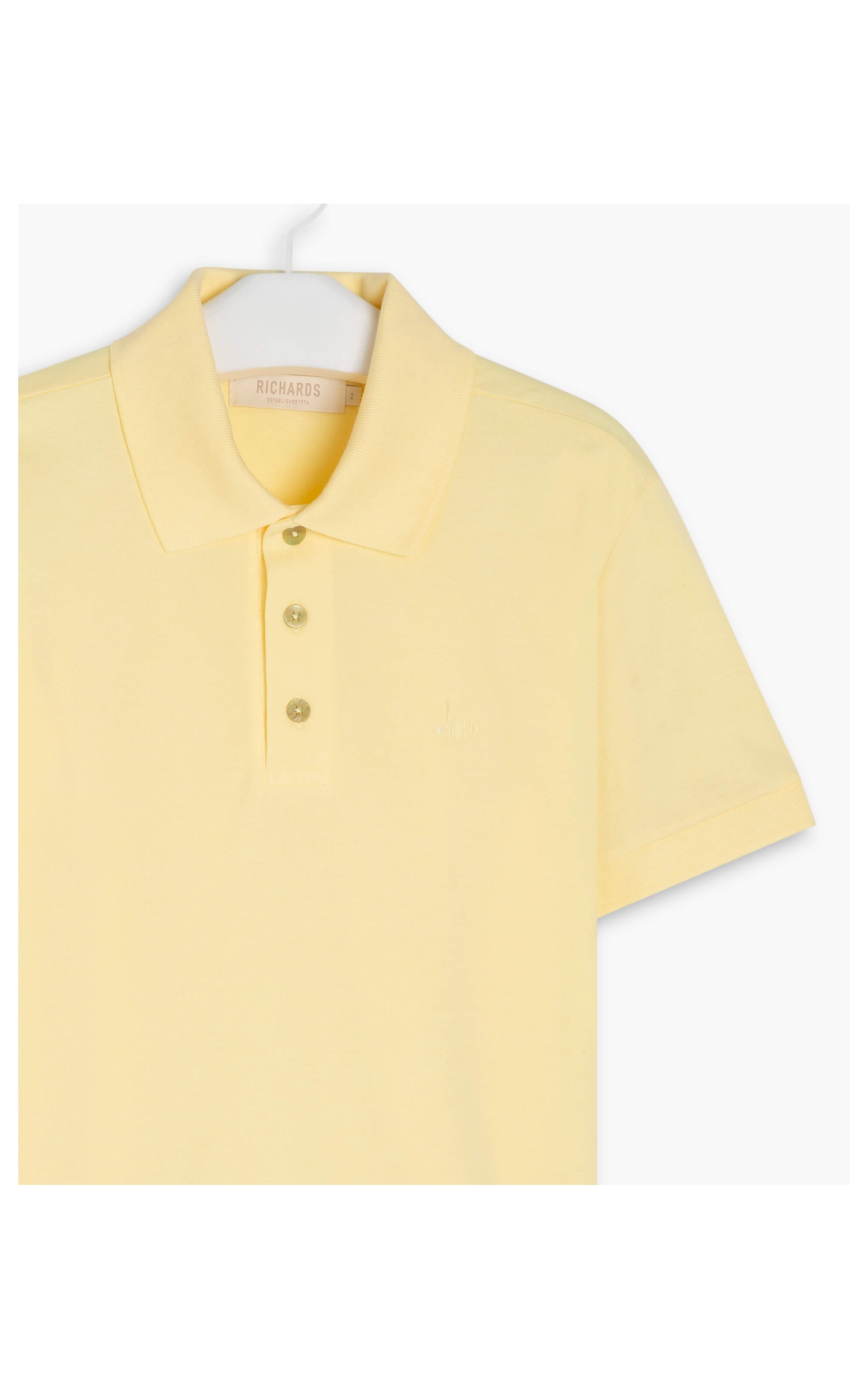 Polo Piquet Lisa Amarelo Claro