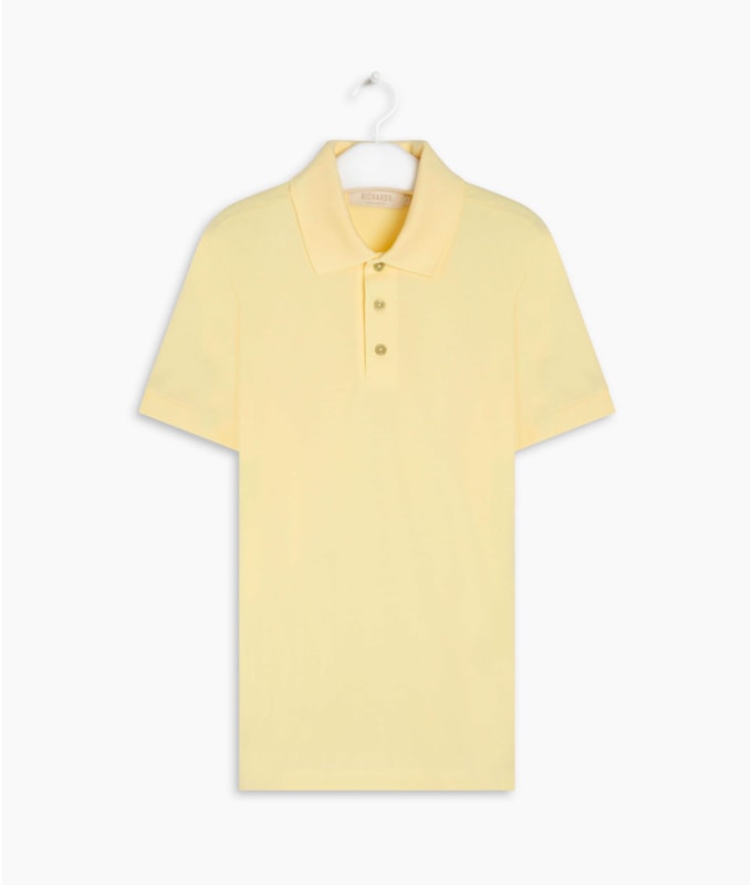 Polo Piquet Lisa Amarelo Claro