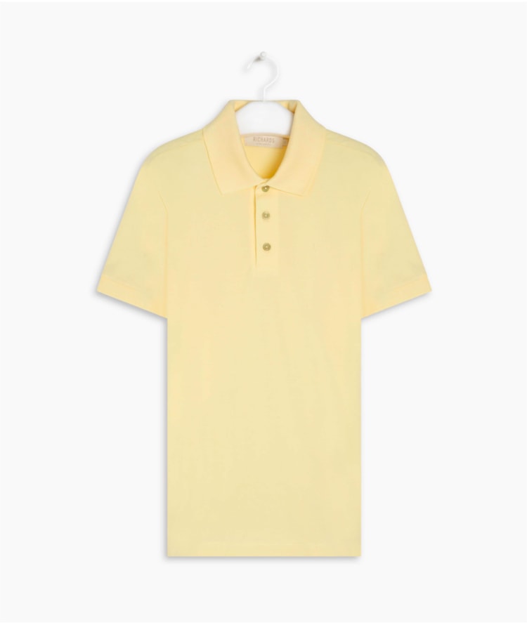 Polo Piquet Lisa Amarelo Claro