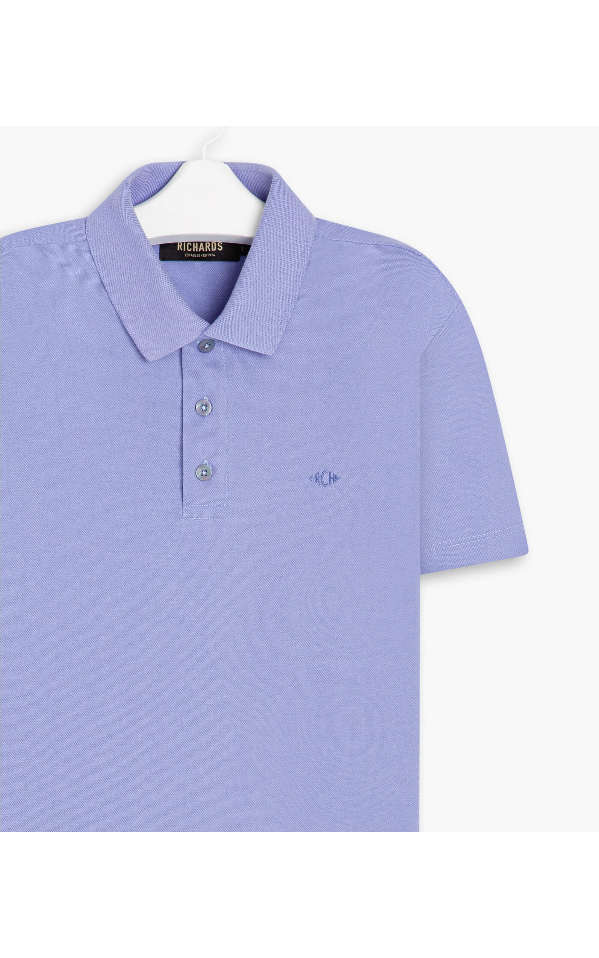 Polo Piquet Lisa Azul Claro