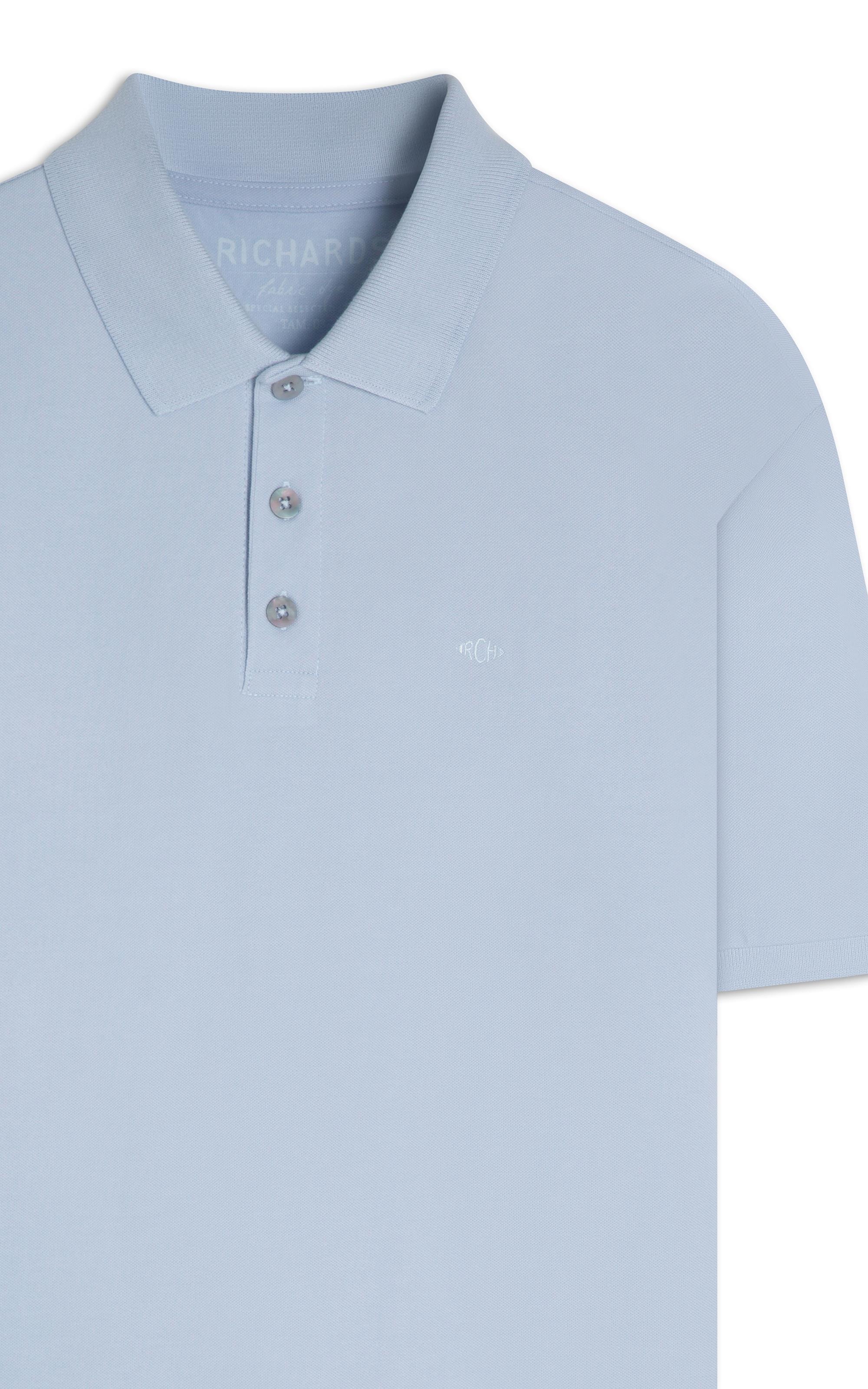 Polo Piquet Lisa Azul Claro i