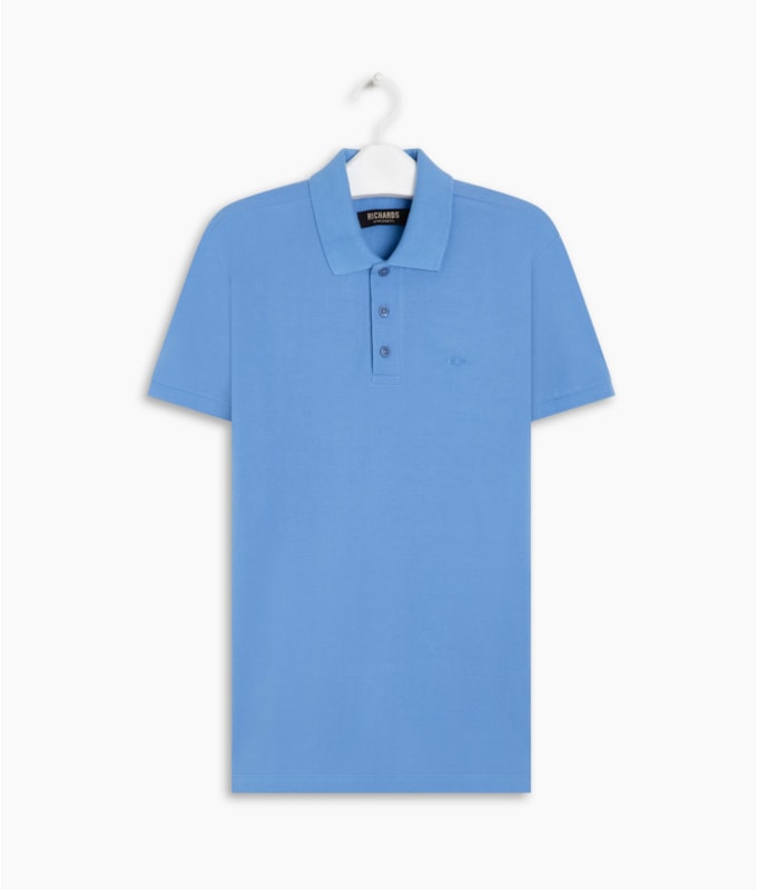 Polo Piquet Lisa Azul Claro i