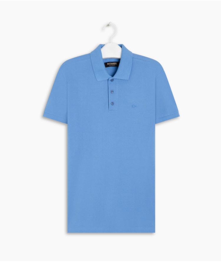Polo Piquet Lisa Azul Claro i
