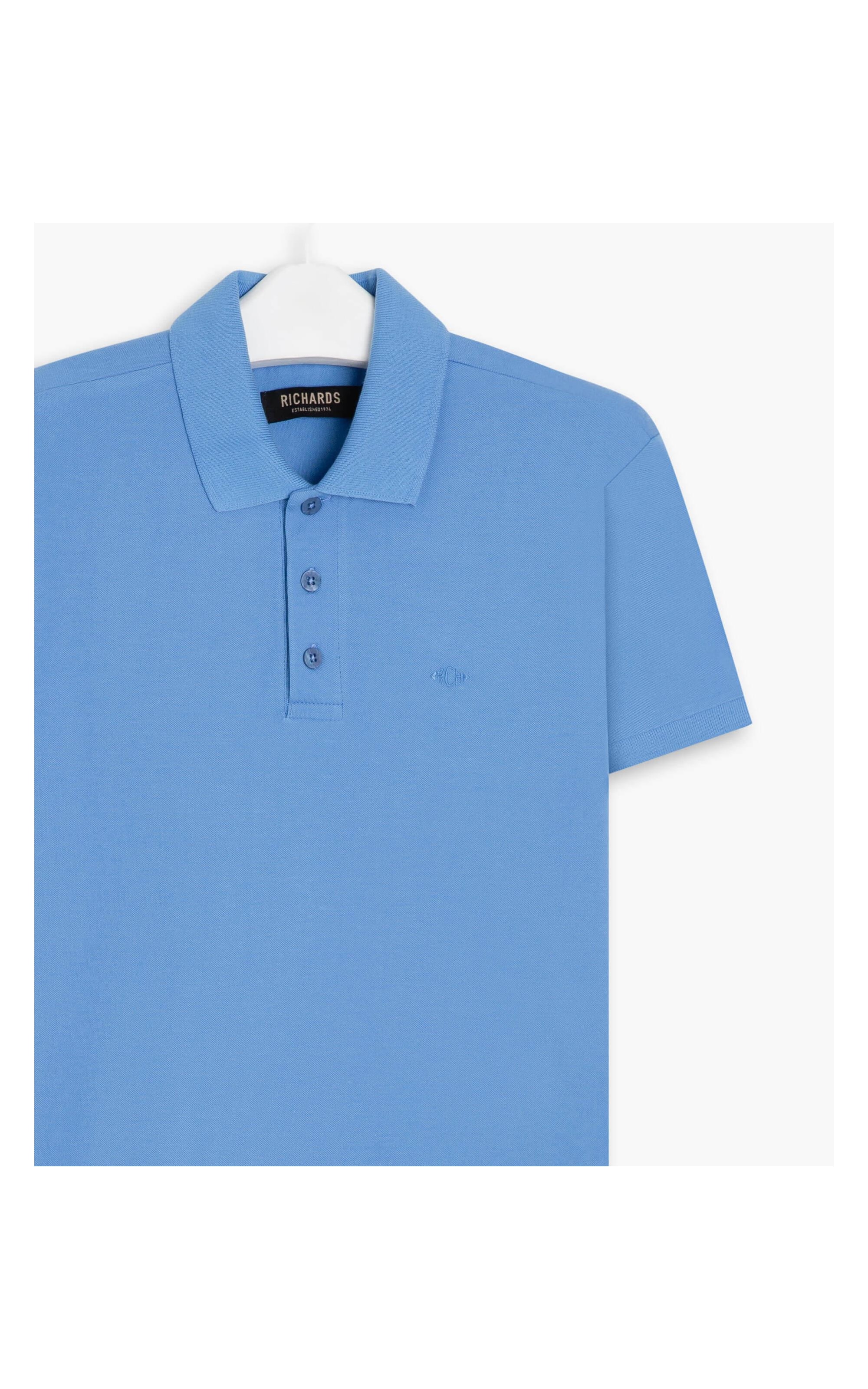 Polo Piquet Lisa Azul Claro i