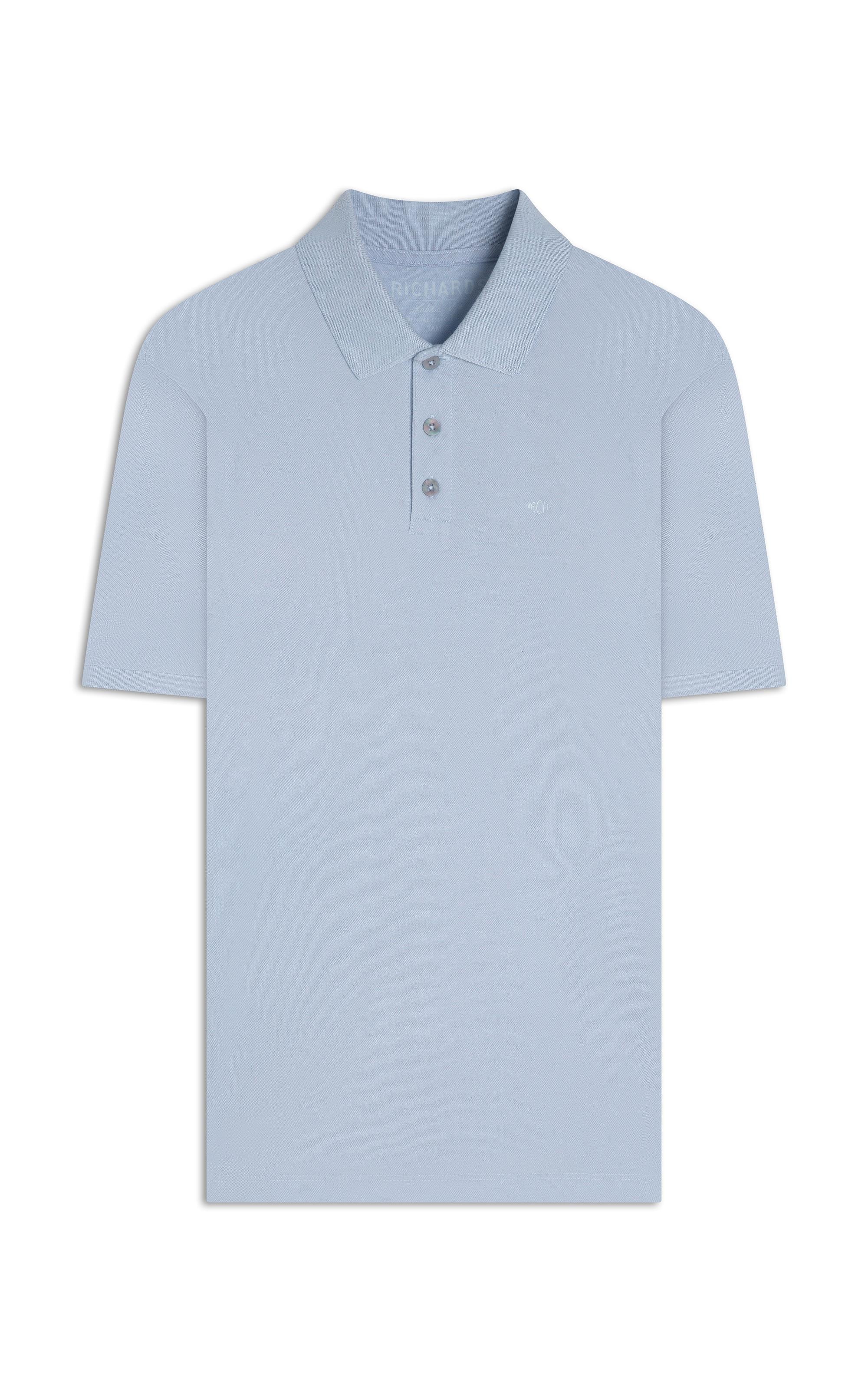 Polo Piquet Lisa Azul Claro i