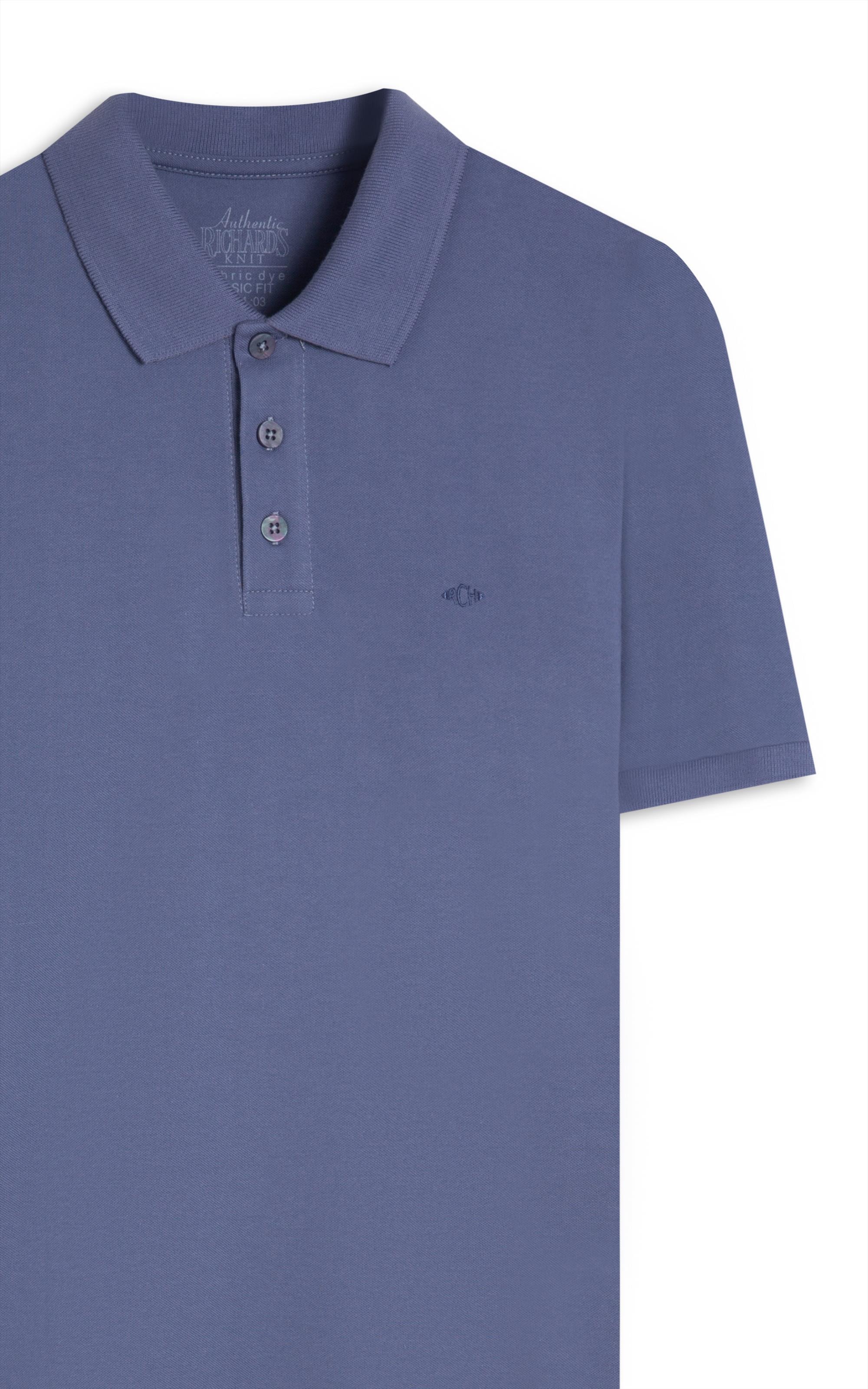 Polo Piquet Lisa Azul Jeans