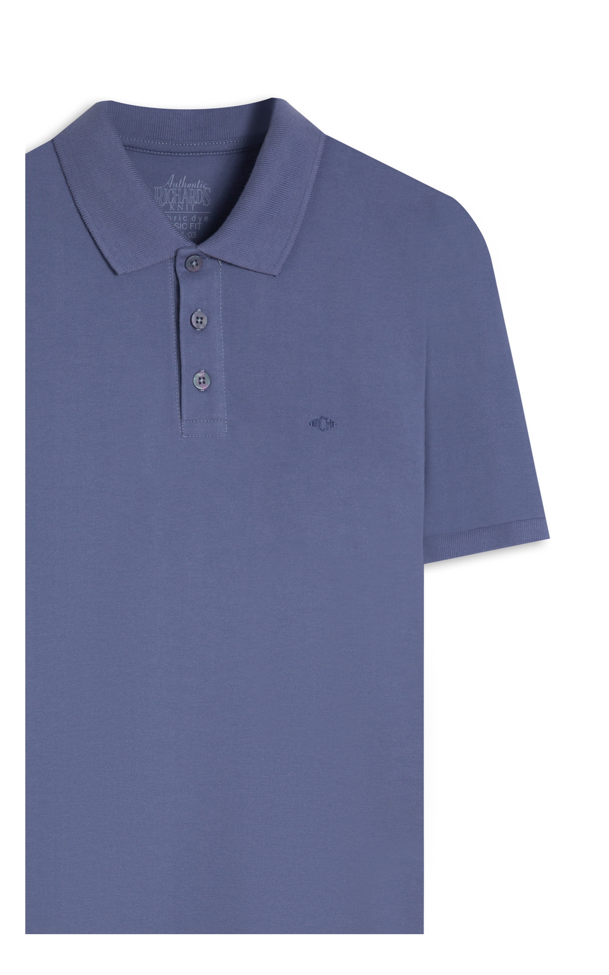 Polo Piquet Lisa Azul Jeans