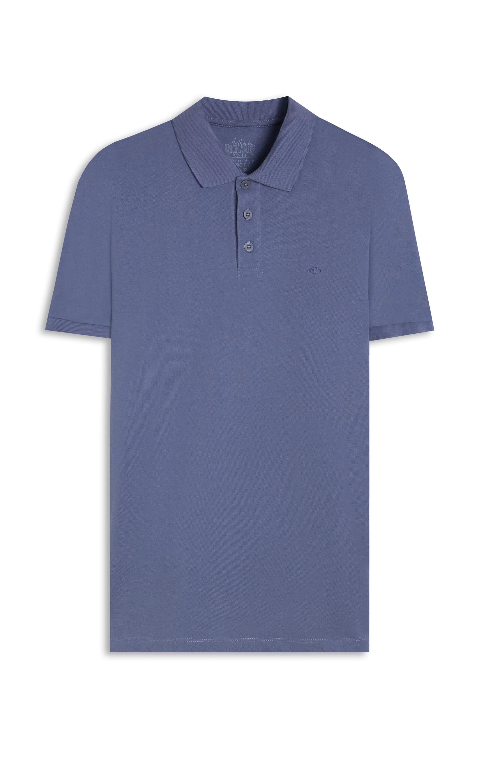 Polo Piquet Lisa Azul Jeans