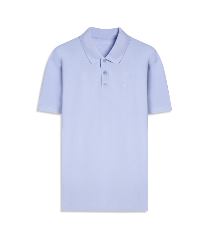 Polo Piquet Lisa Azul Seco