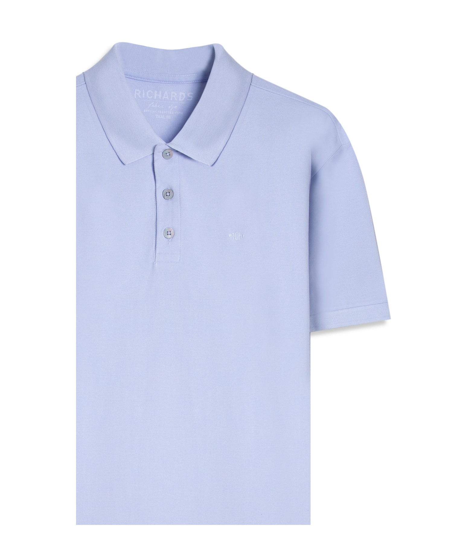 Polo Piquet Lisa Azul Seco