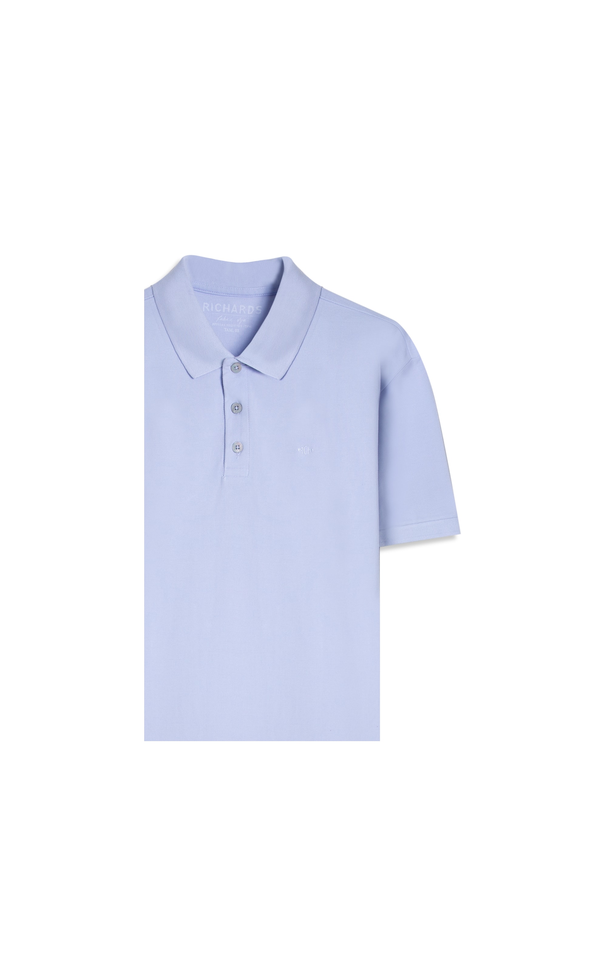 Polo Piquet Lisa Azul Seco