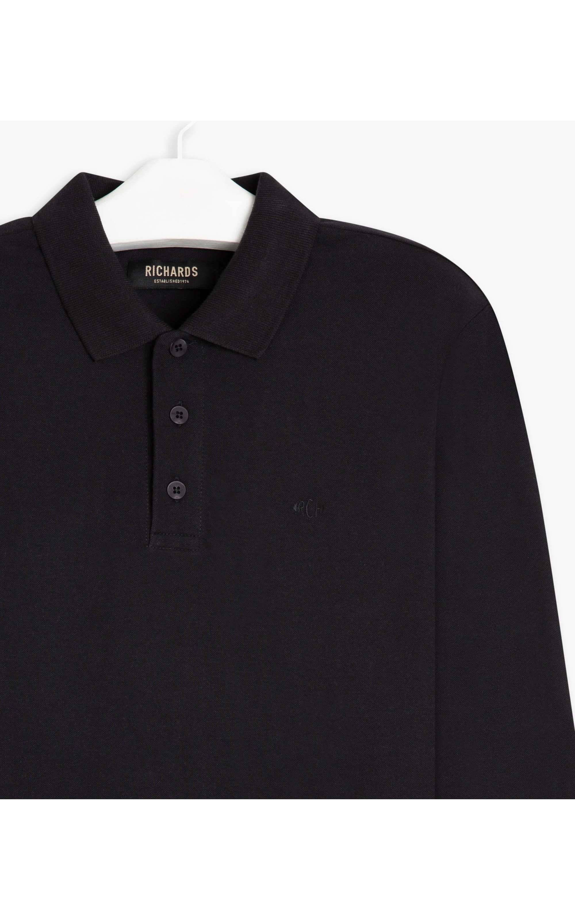 Polo Piquet Lisa Ml Preto