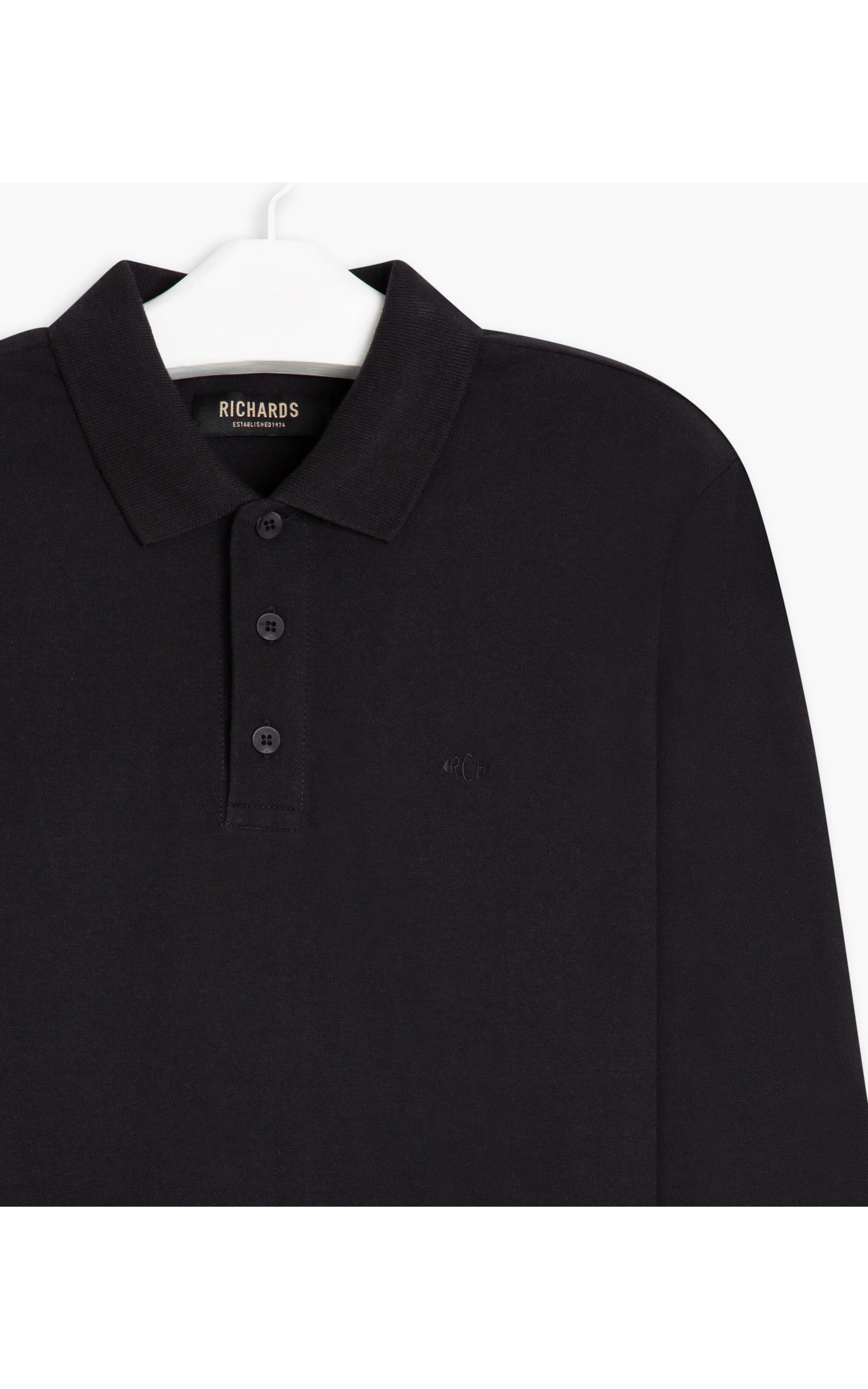 Polo Piquet Lisa Ml Preto