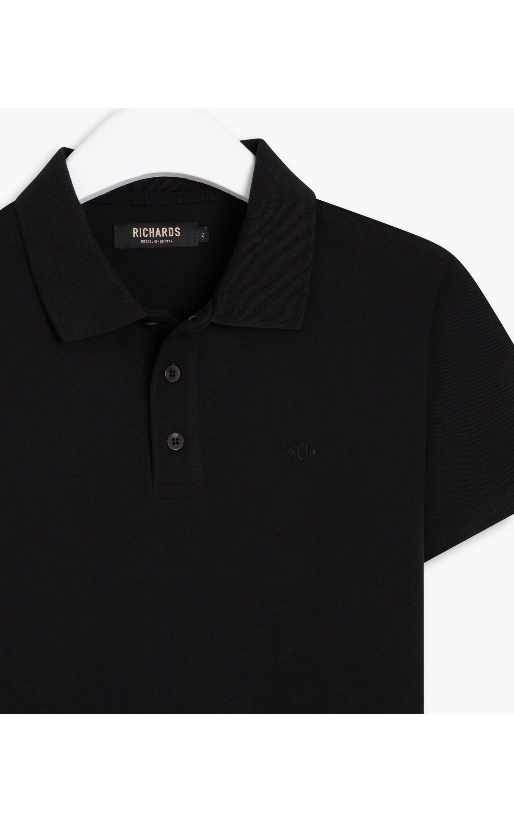 Polo Piquet Lisa Preto