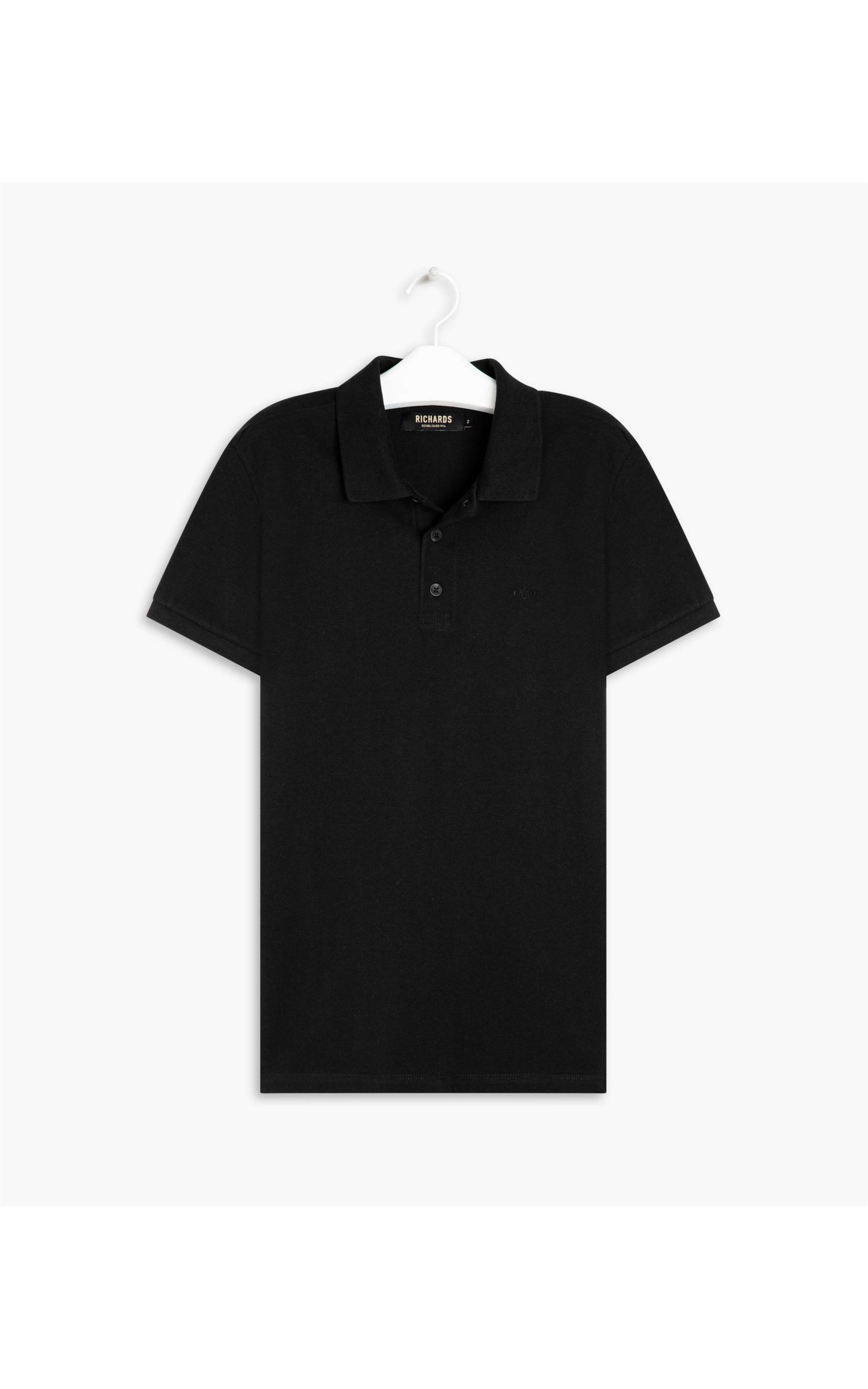 Polo Piquet Lisa Preto