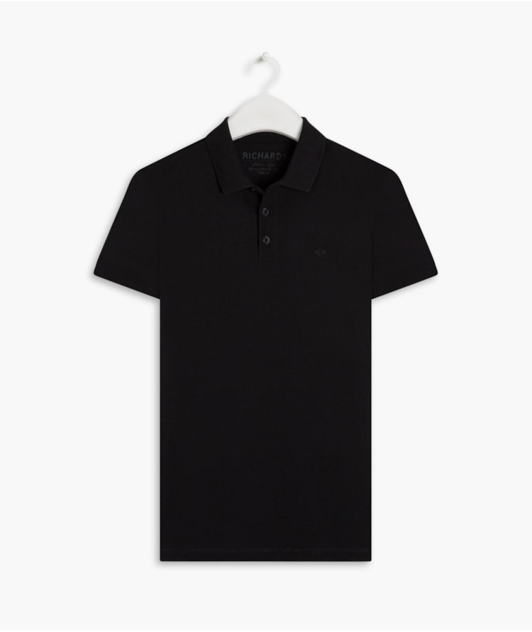 Polo Piquet Lisa Preto