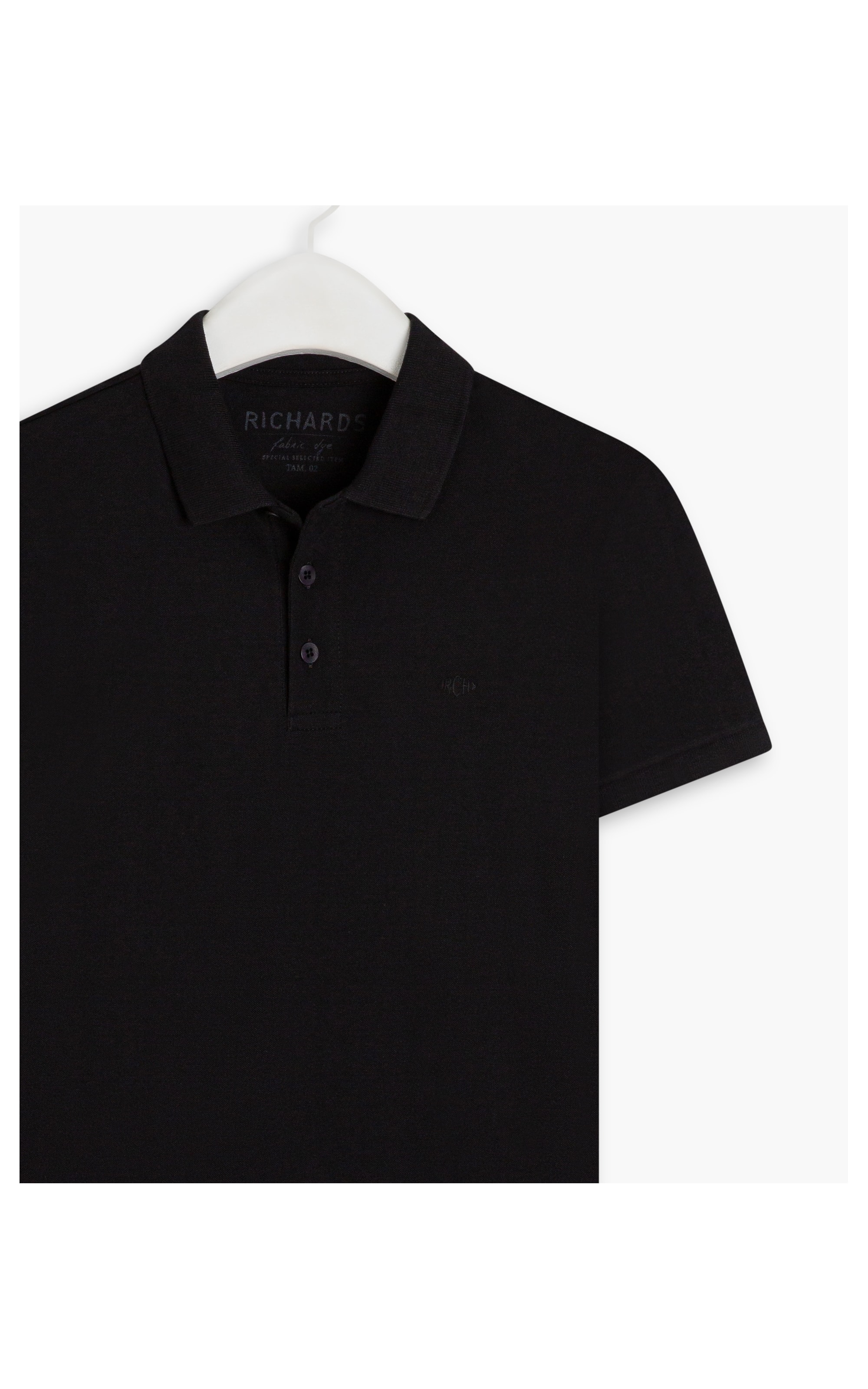 Polo Piquet Lisa Preto