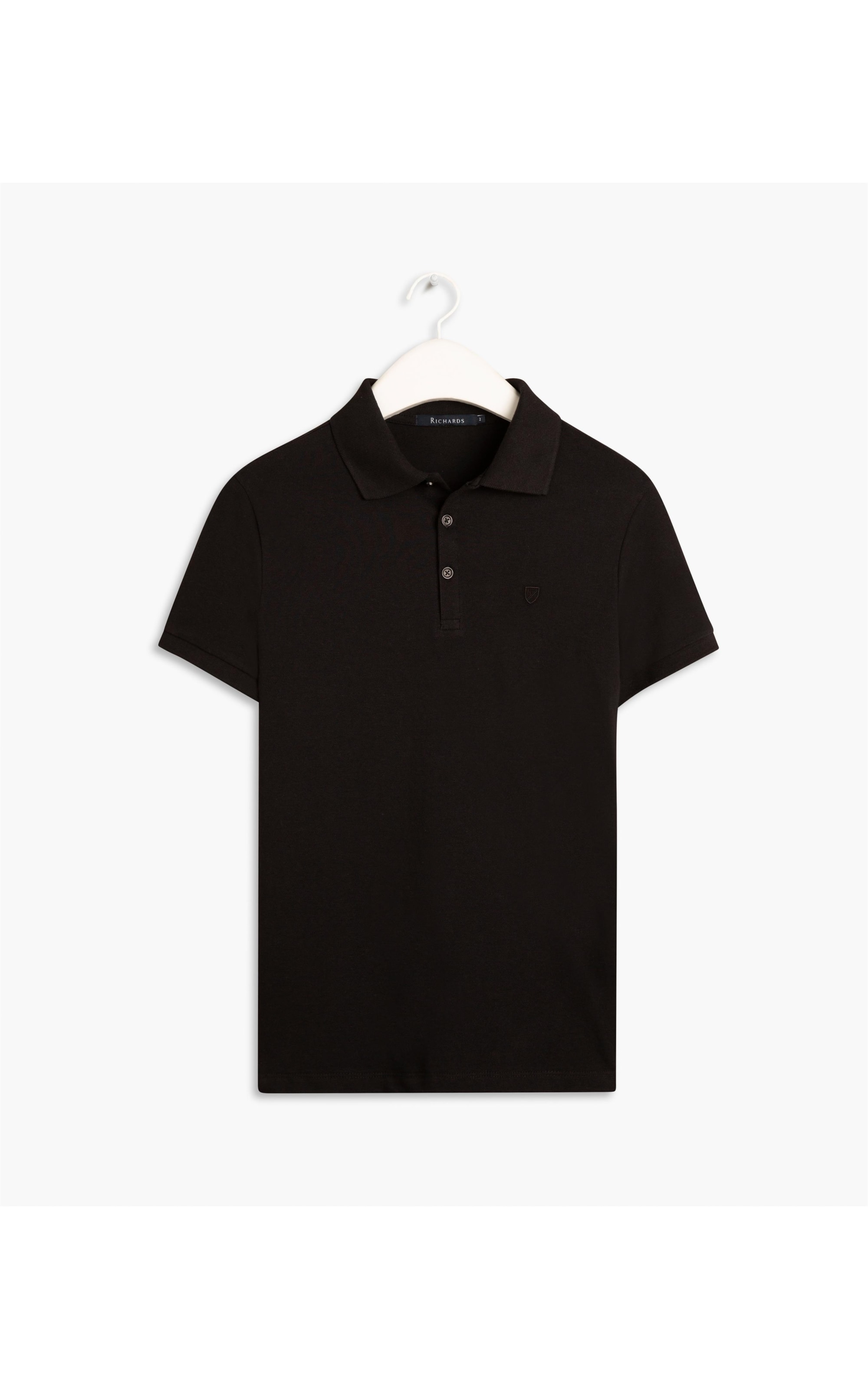 Polo Piquet Lisa Preto