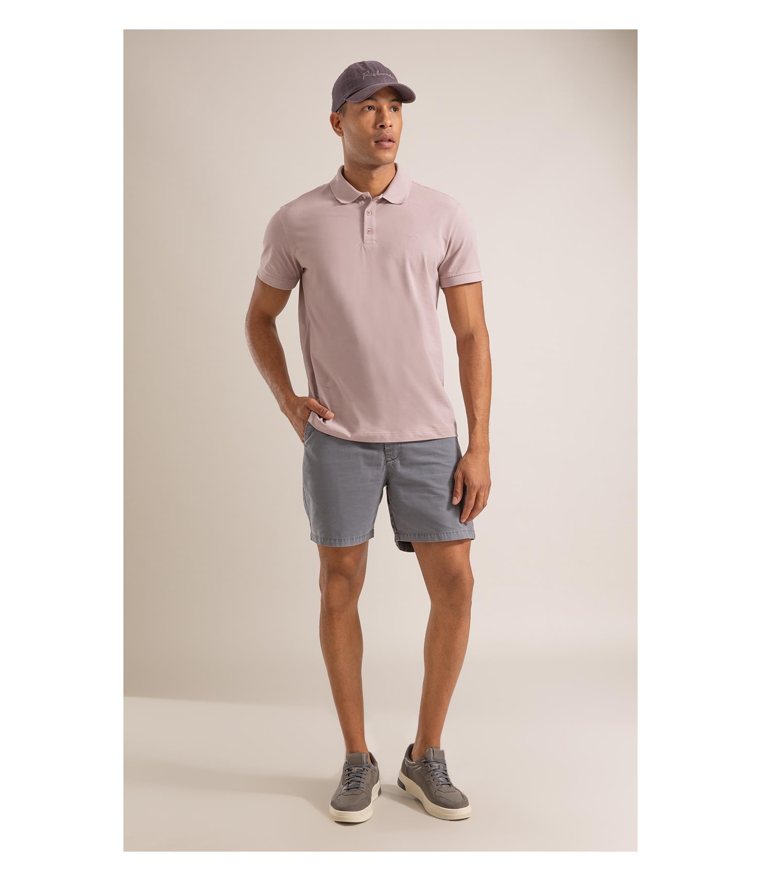 Polo Piquet Lisa Purple Gray