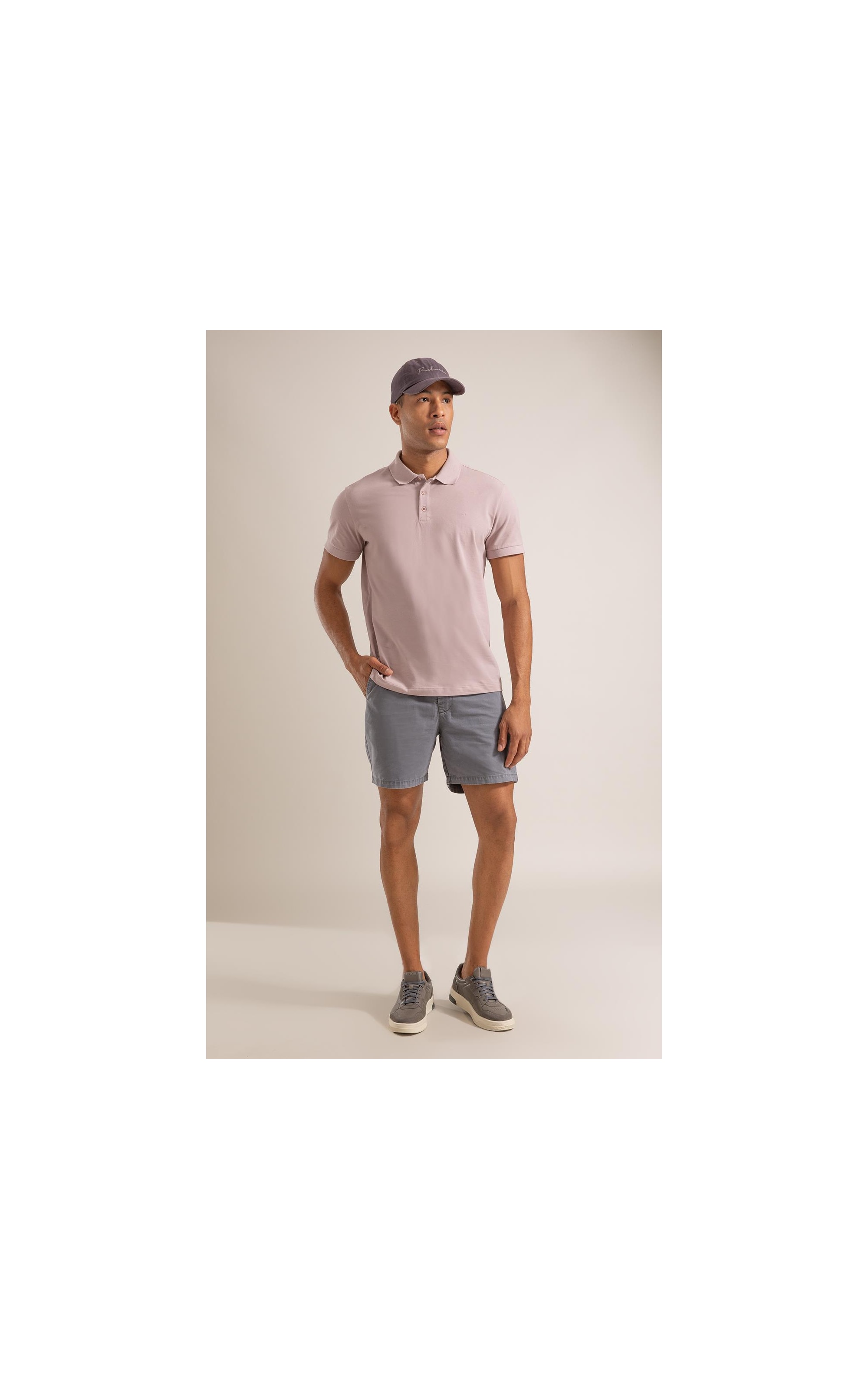 Polo Piquet Lisa Purple Gray
