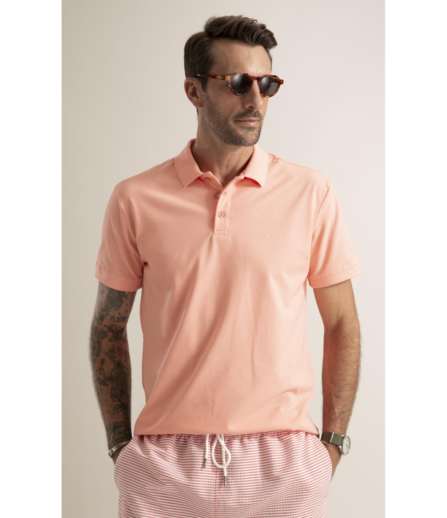Polo Piquet Lisa Salmao