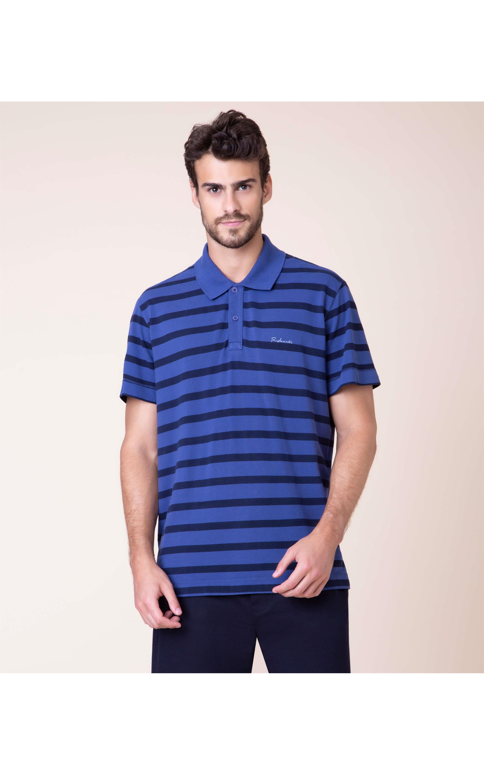 Polo Piquet Listrada Sobretinta Mc Old Purple