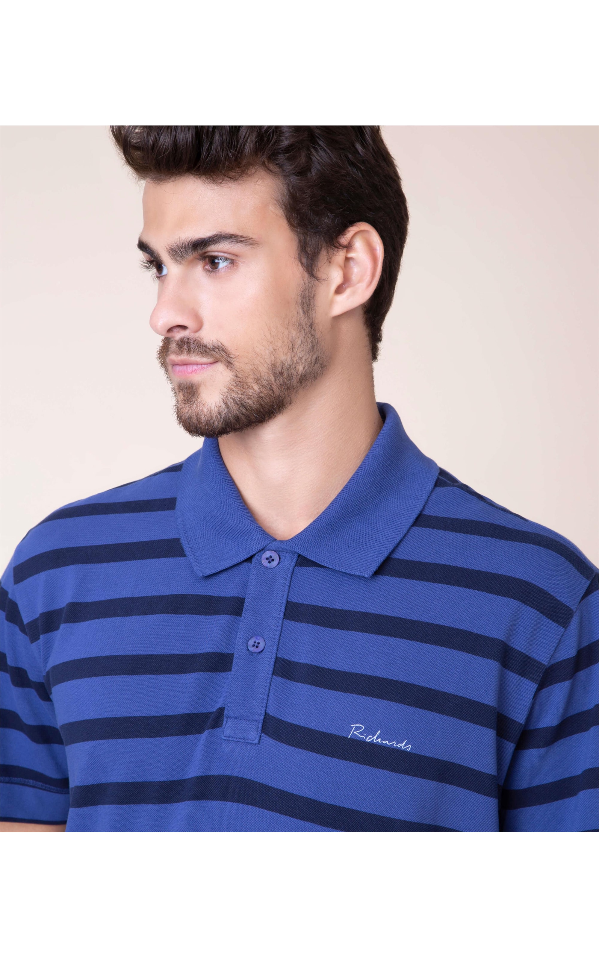 Polo Piquet Listrada Sobretinta Mc Old Purple