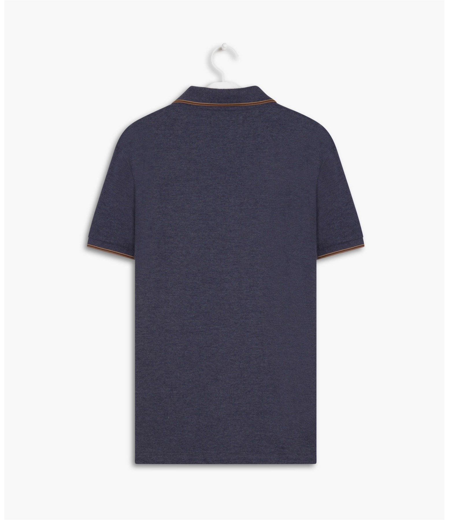 Polo Piquet Mescla Básica Com Azul Mescla