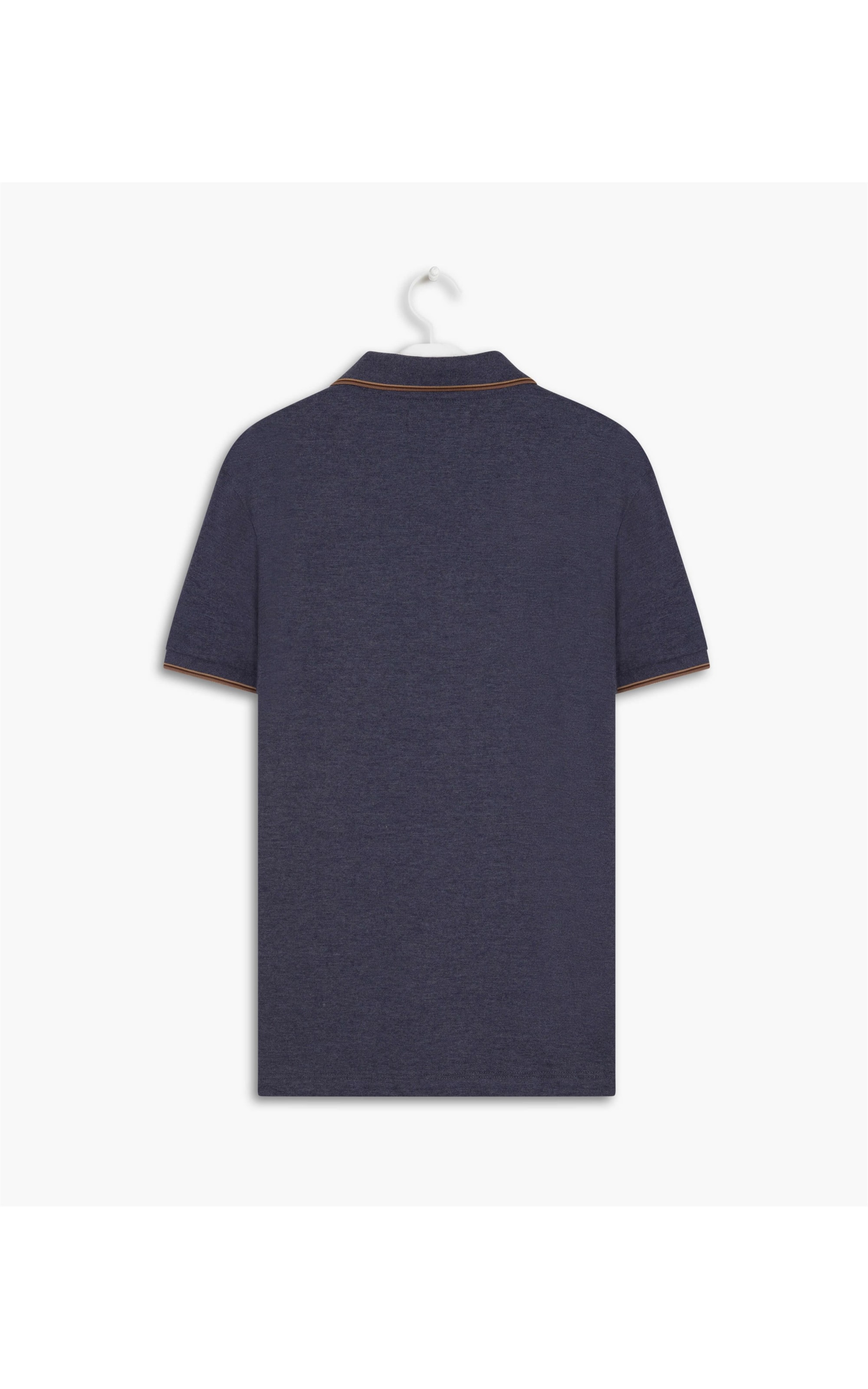 Polo Piquet Mescla Básica Com Azul Mescla