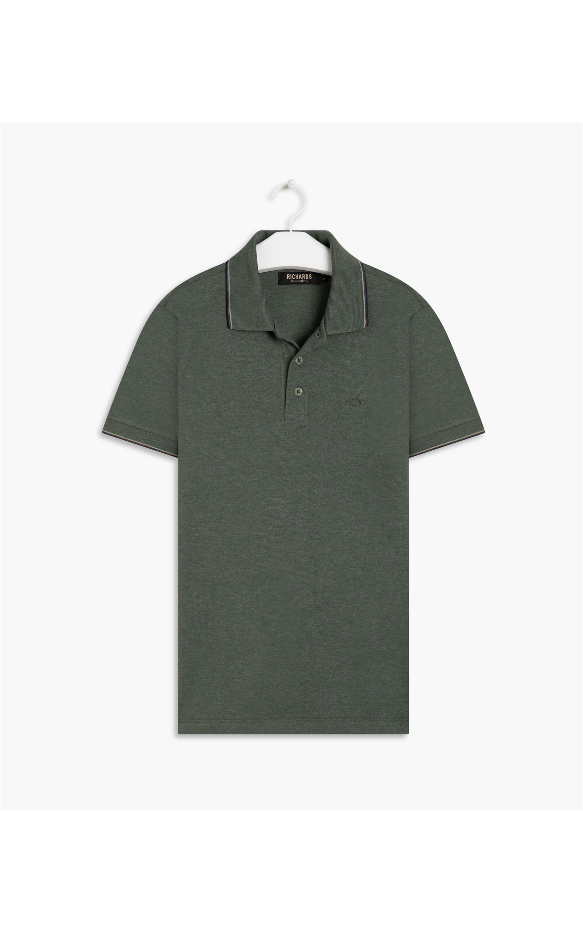 Polo Piquet Mescla Básica Com Verde Militar Mescla