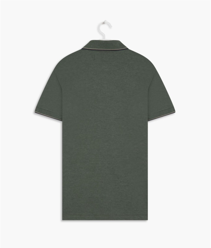 Polo Piquet Mescla Básica Com Verde Militar Mescla