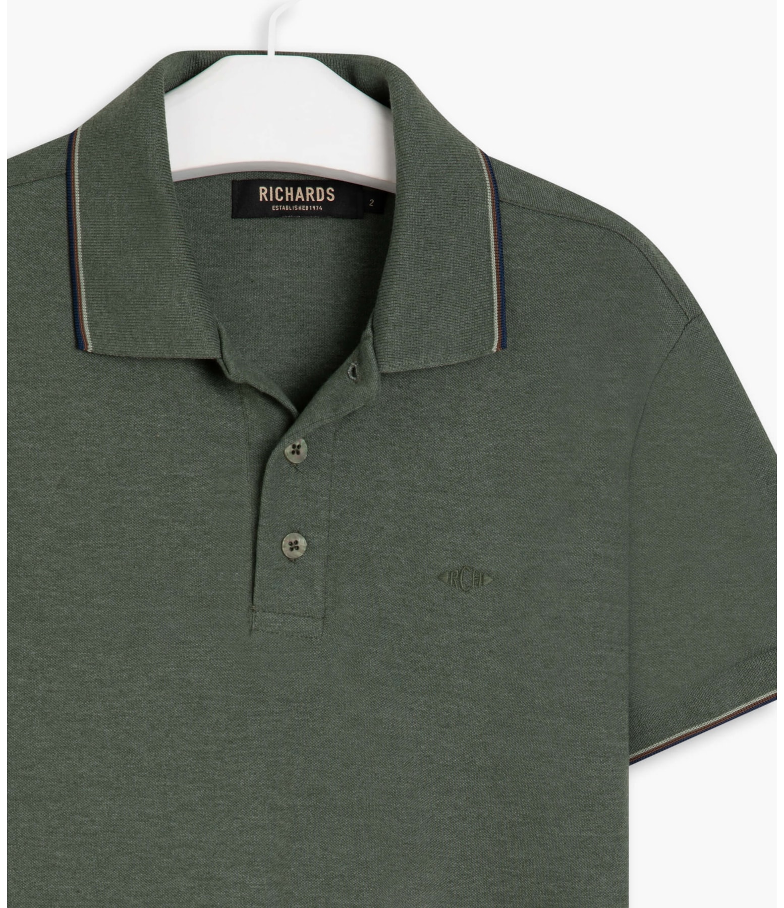 Polo Piquet Mescla Básica Com Verde Militar Mescla