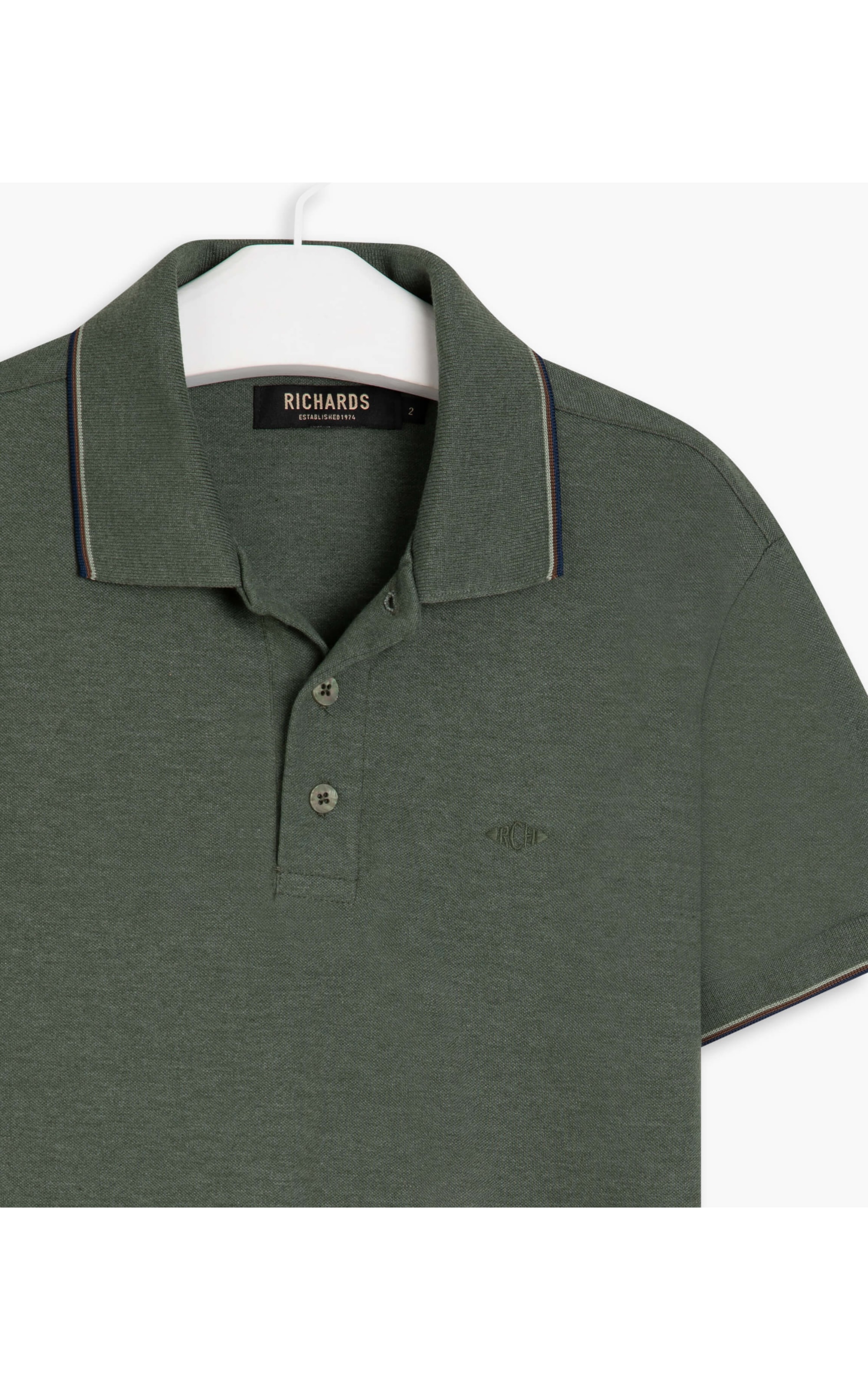 Polo Piquet Mescla Básica Com Verde Militar Mescla