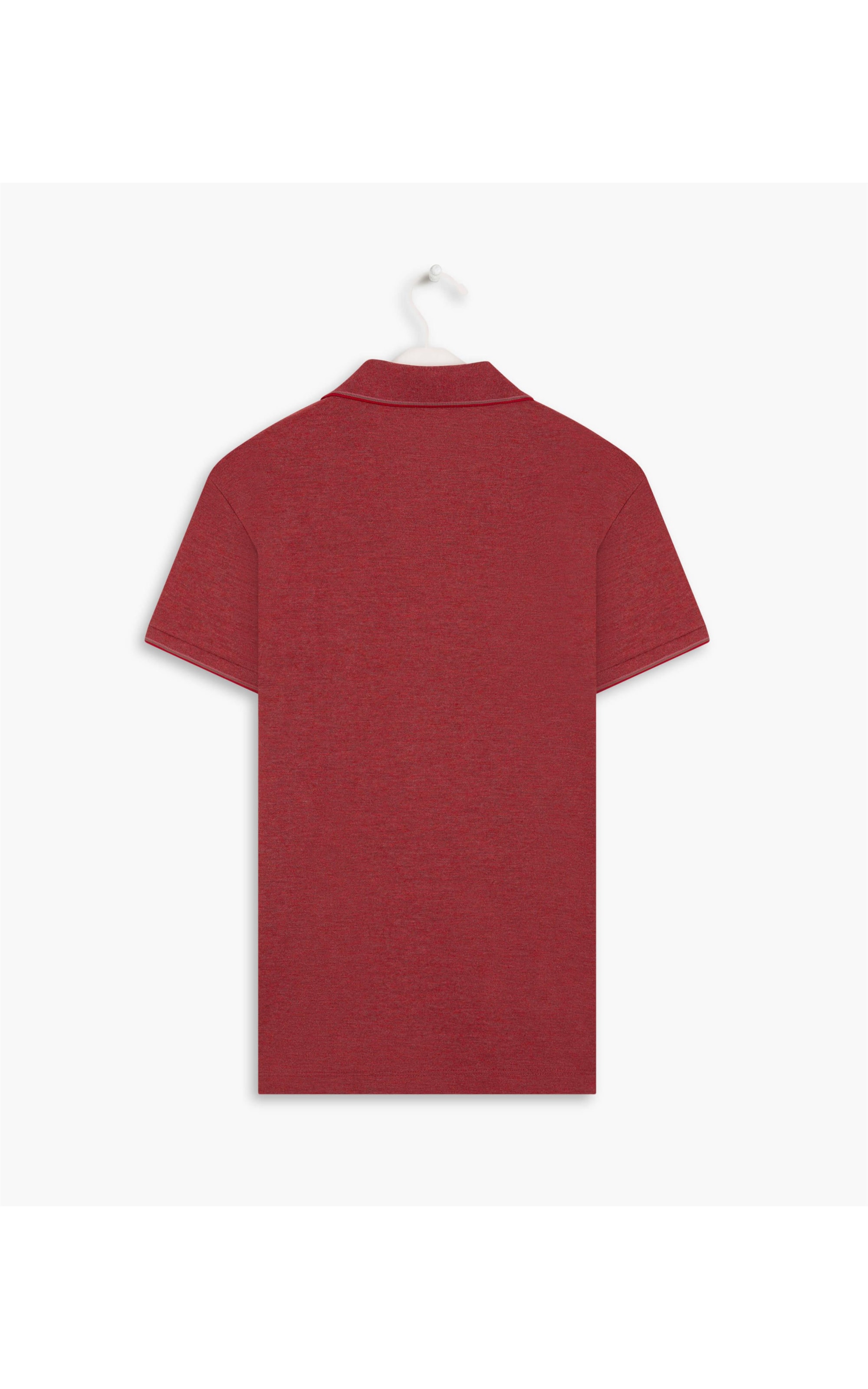 Polo Piquet Mescla Básica Com Vermelho