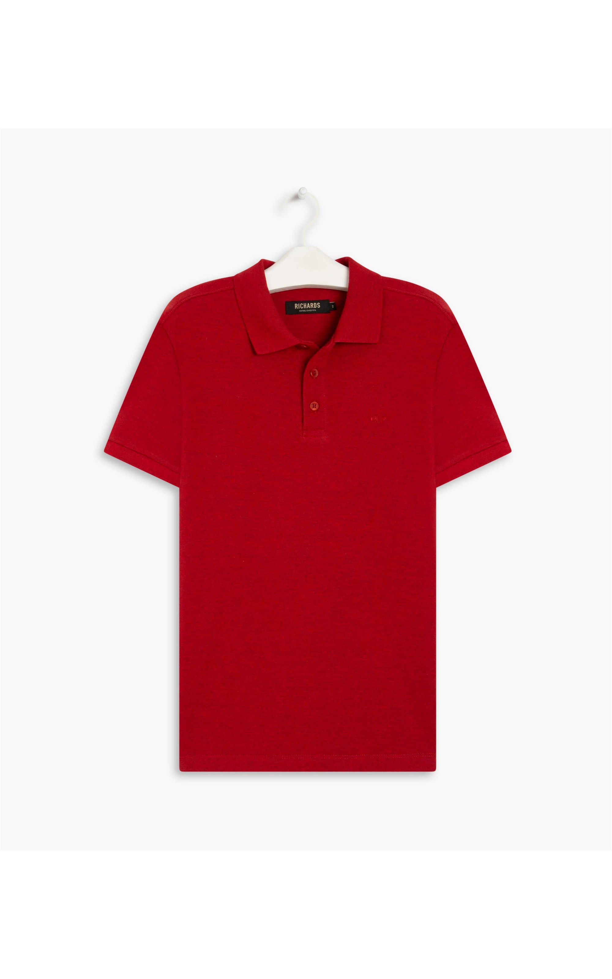 Polo Piquet Mescla Básica m Vermelho Mescla