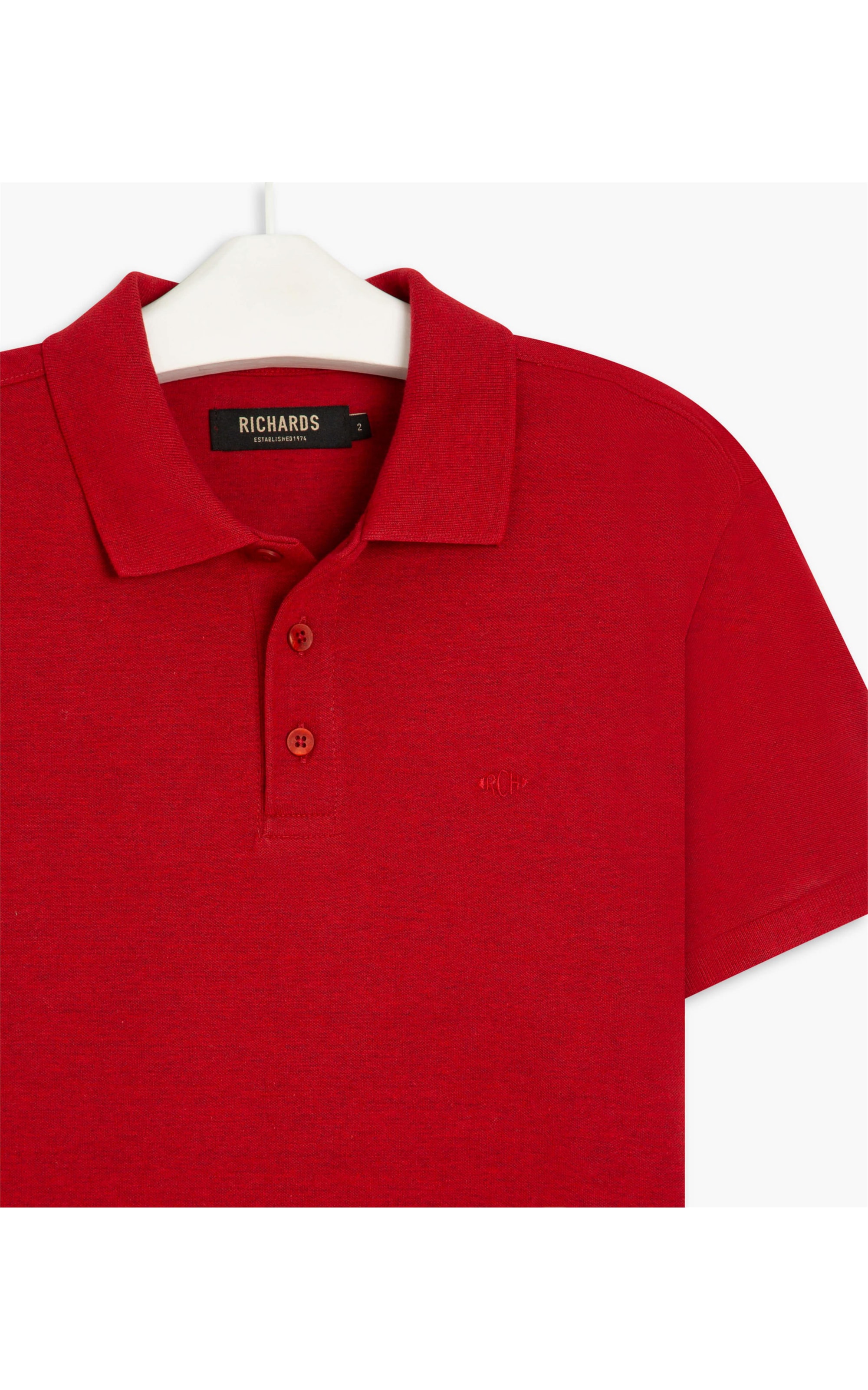 Polo Piquet Mescla Básica m Vermelho Mescla