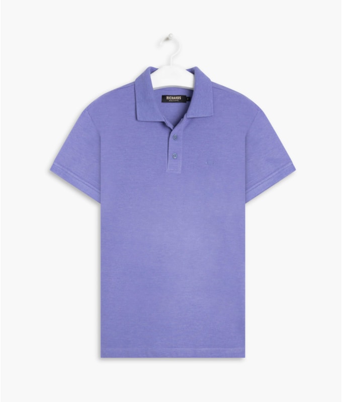 Polo Piquet Mescla Básica Mc Azul Mescla