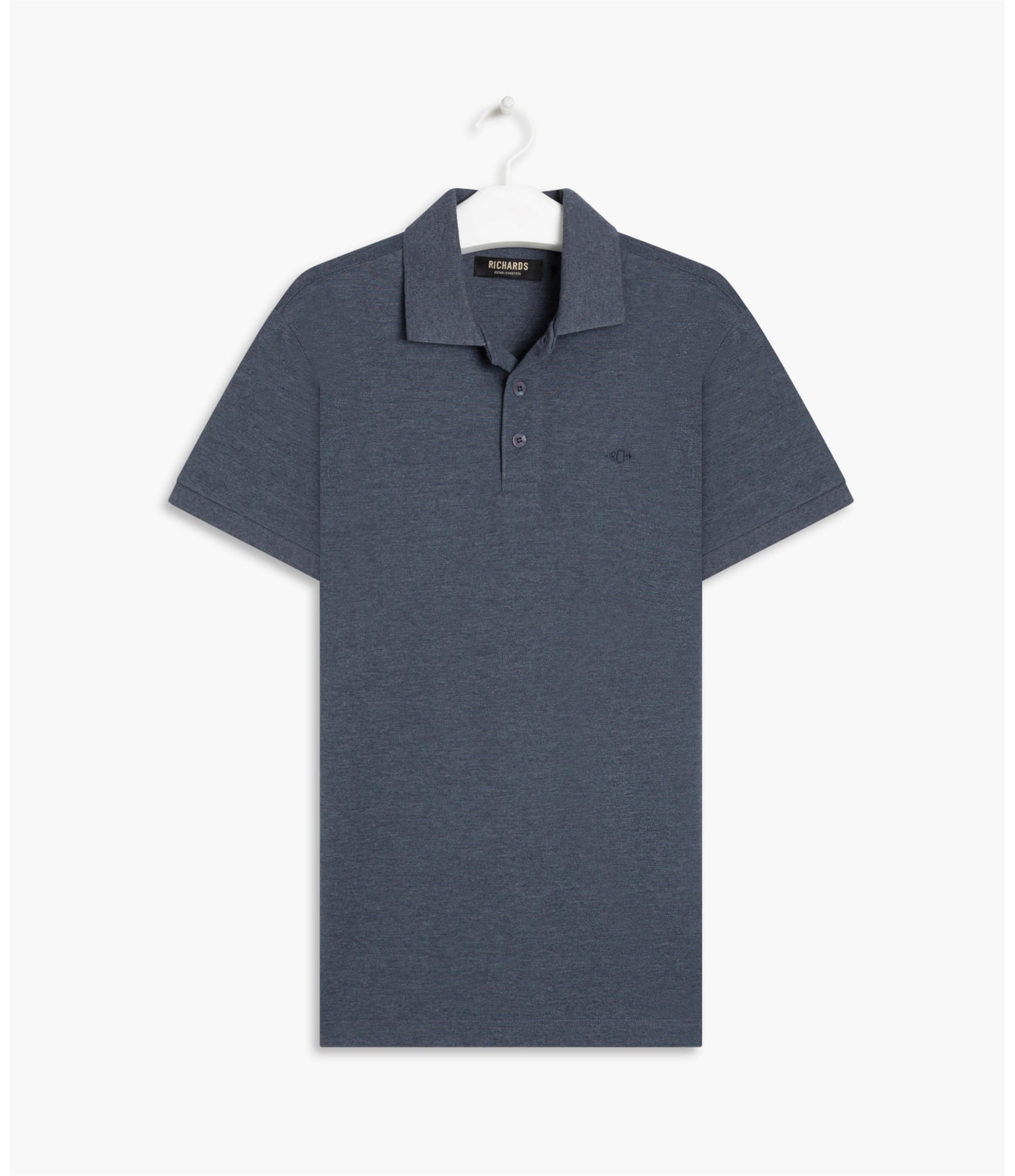 Polo Piquet Mescla Básica Mc Dark Navy Mescla
