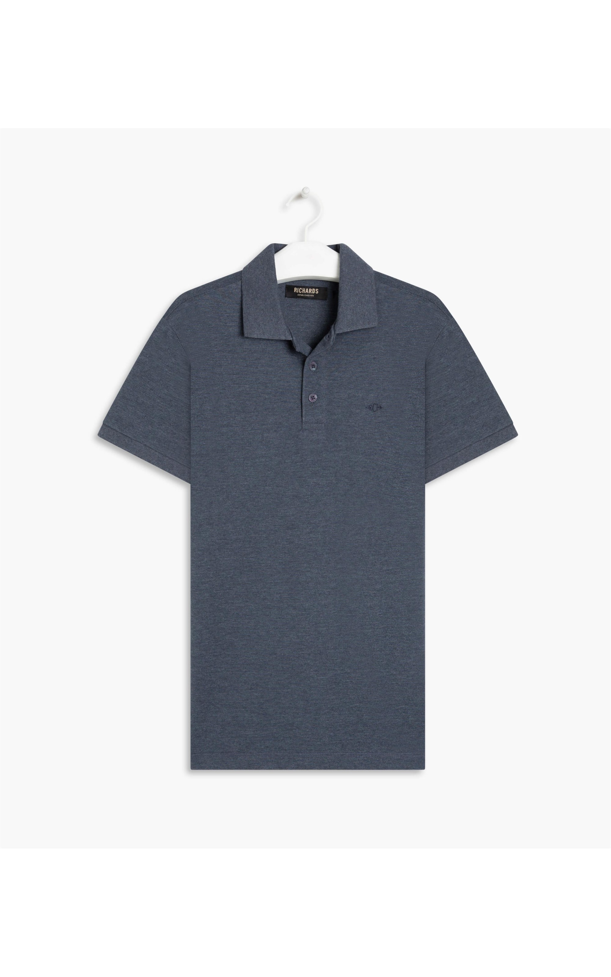 Polo Piquet Mescla Básica Mc Dark Navy Mescla