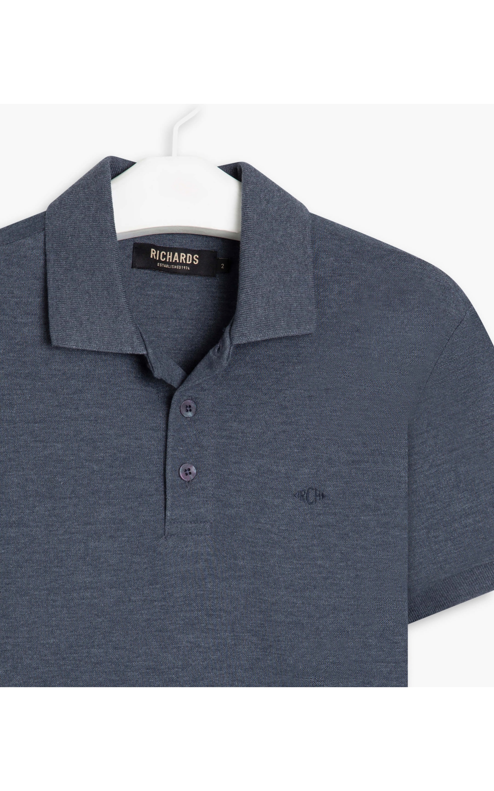 Polo Piquet Mescla Básica Mc Dark Navy Mescla